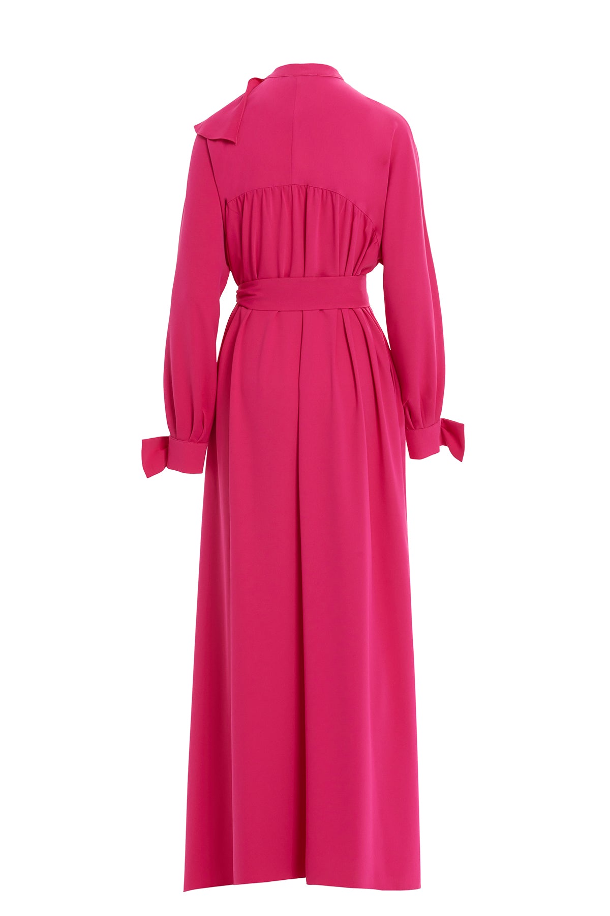 İşleme Detaylı Volanlı Uzun Elbise