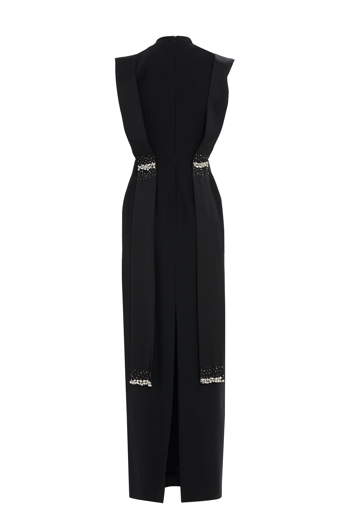 Dantel Detaylı Seyyar Kuşaklı Uzun Elbise