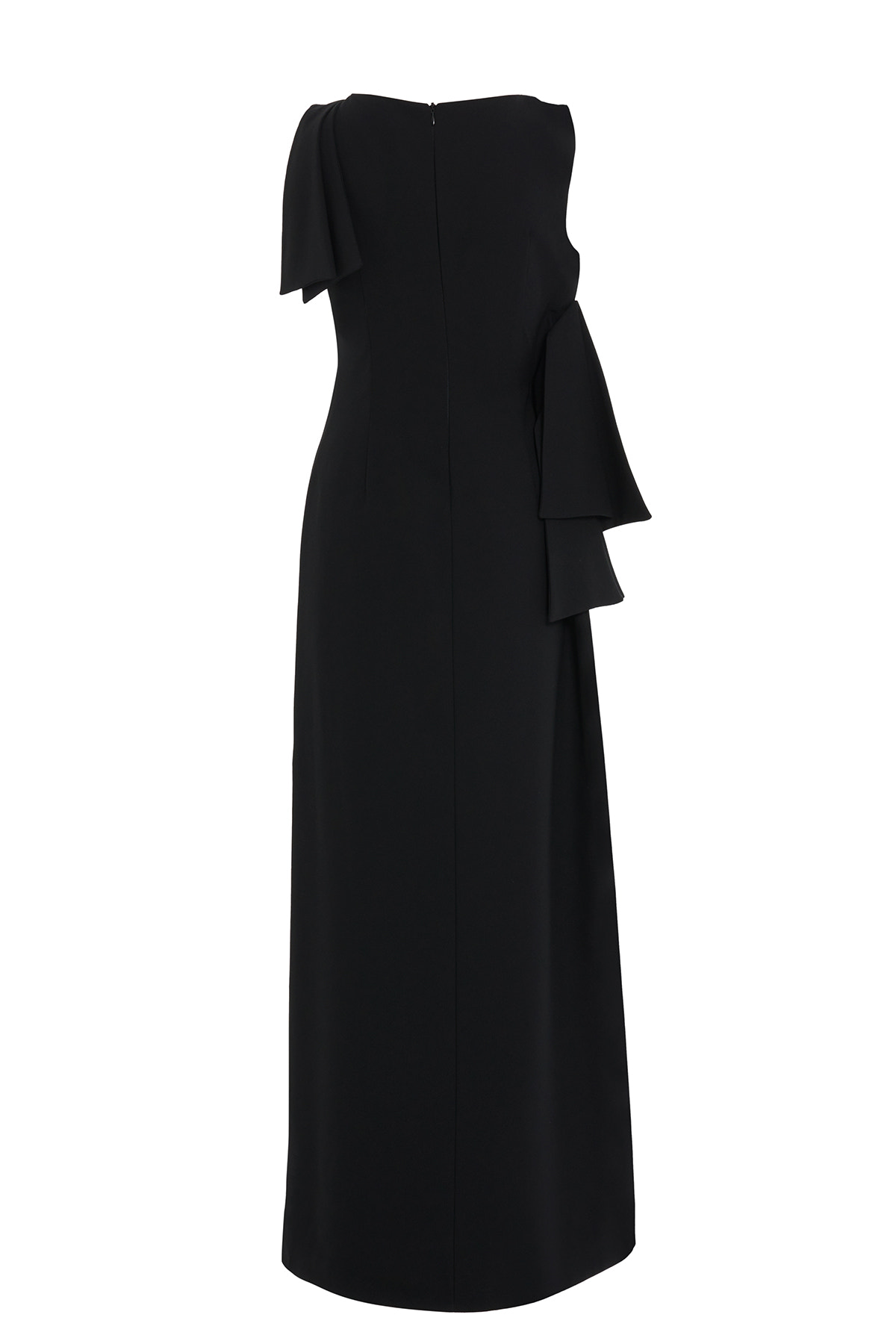 Pencere Detaylı Bağlamalı Uzun Elbise