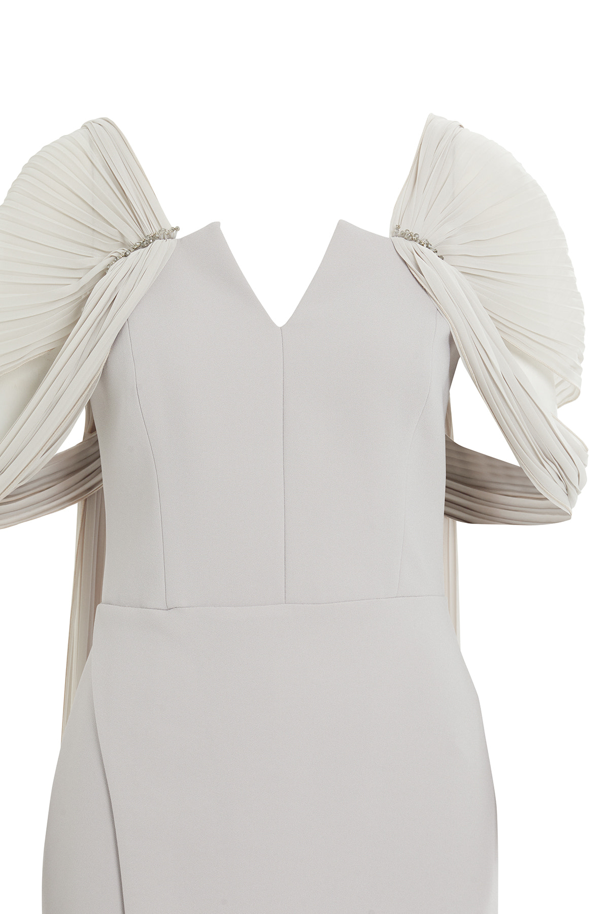 Boncuk İşlemeli Uzun Elbise