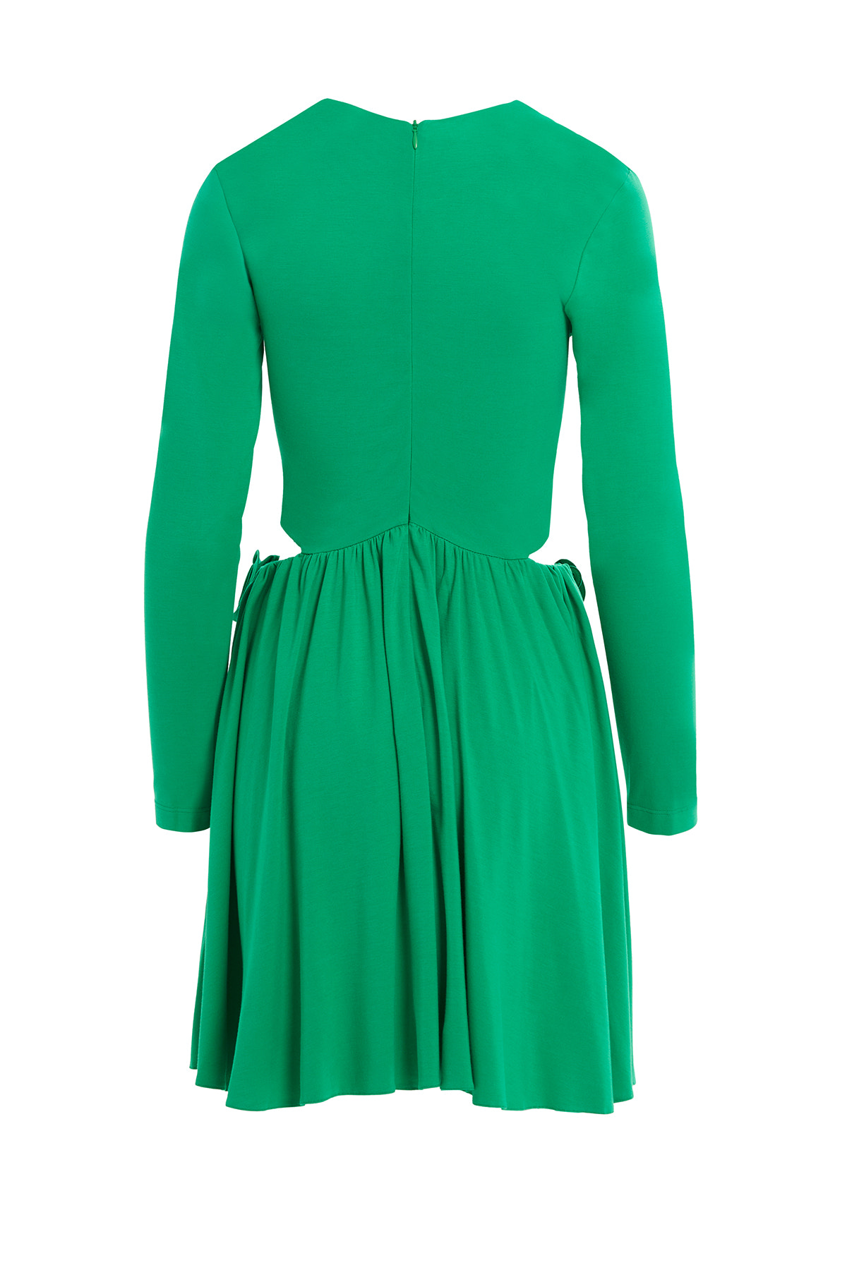 Çiçek Detaylı Beli Pencereli Mini Elbise