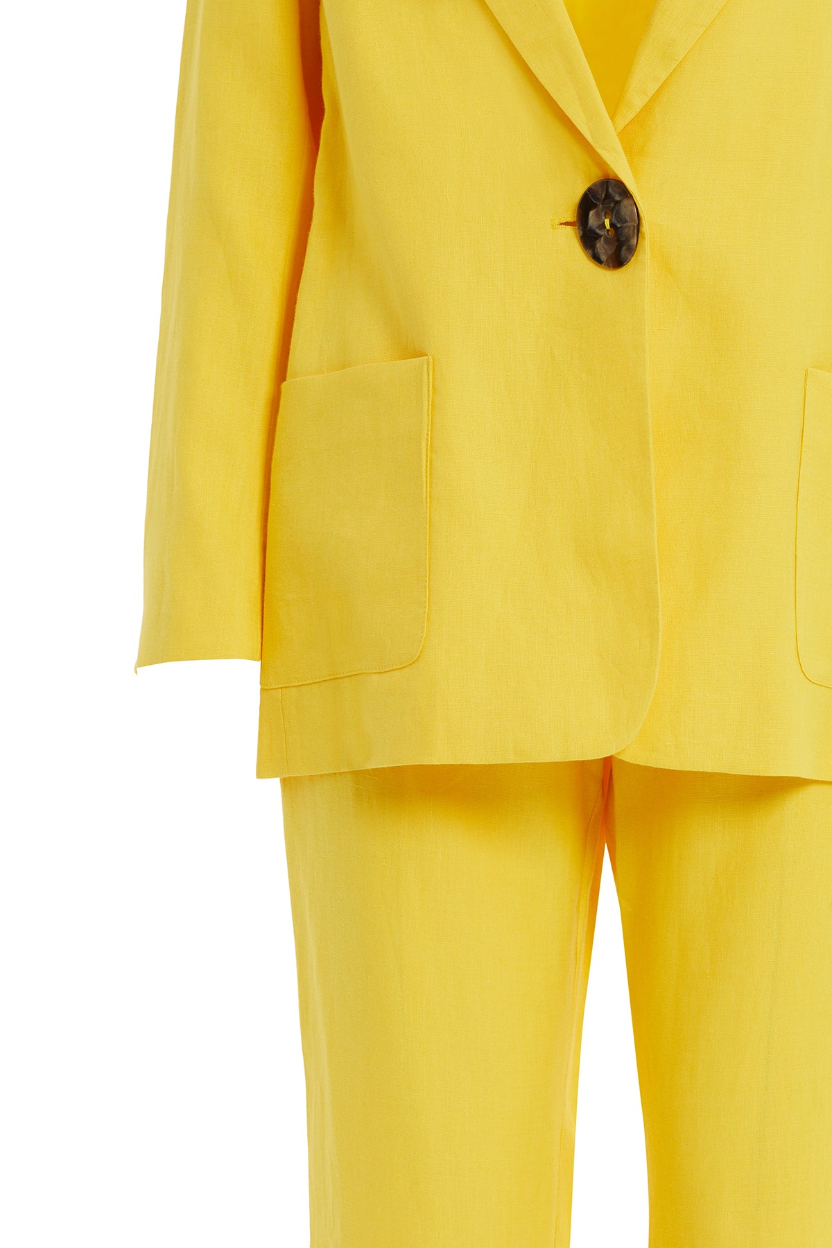 Tek Cep Detaylı Ceket Ve Palazzo Pantolonlu Takım