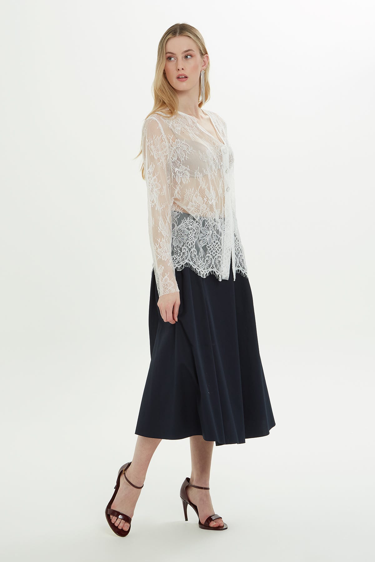 Asimetrik Transparan Bluz