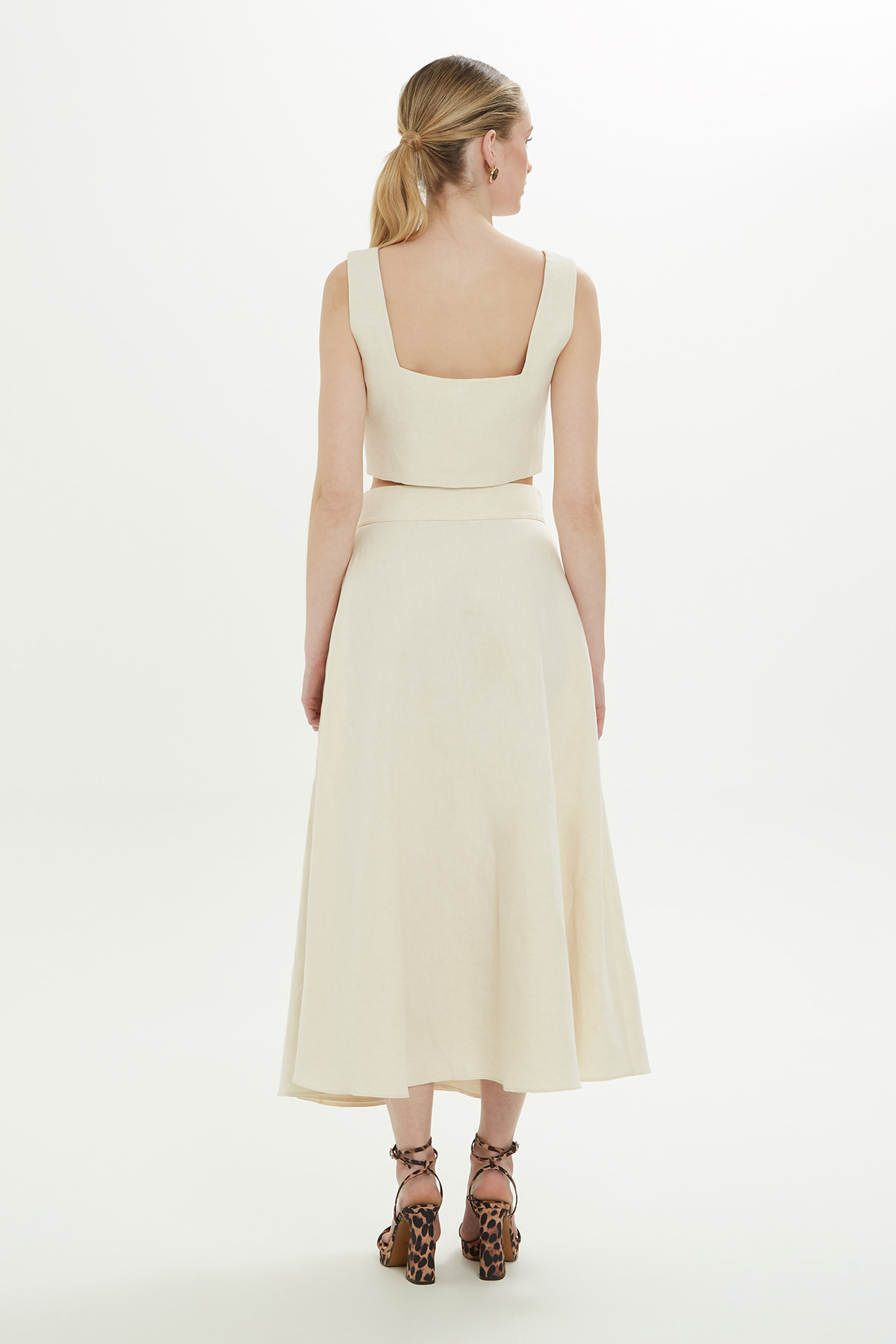 Kalın Askılı Kemik Crop Bluz