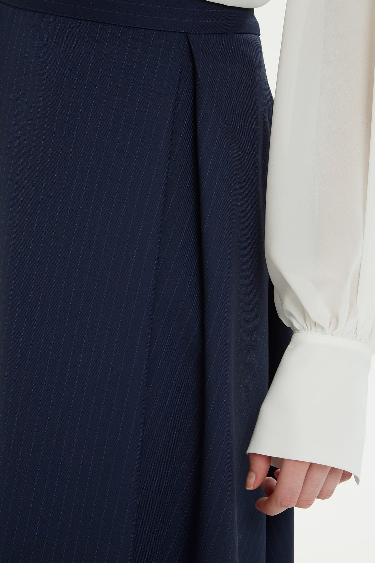 Pili Katlamalı Midi Etek