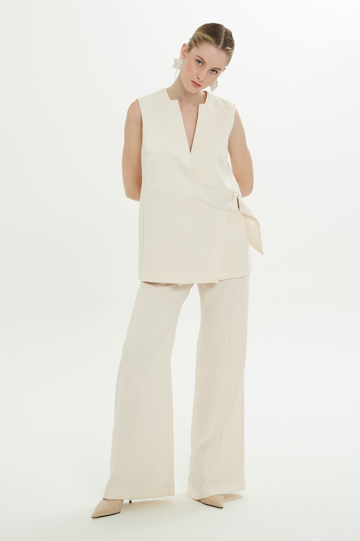 V Yakalı Astarlı Yelek