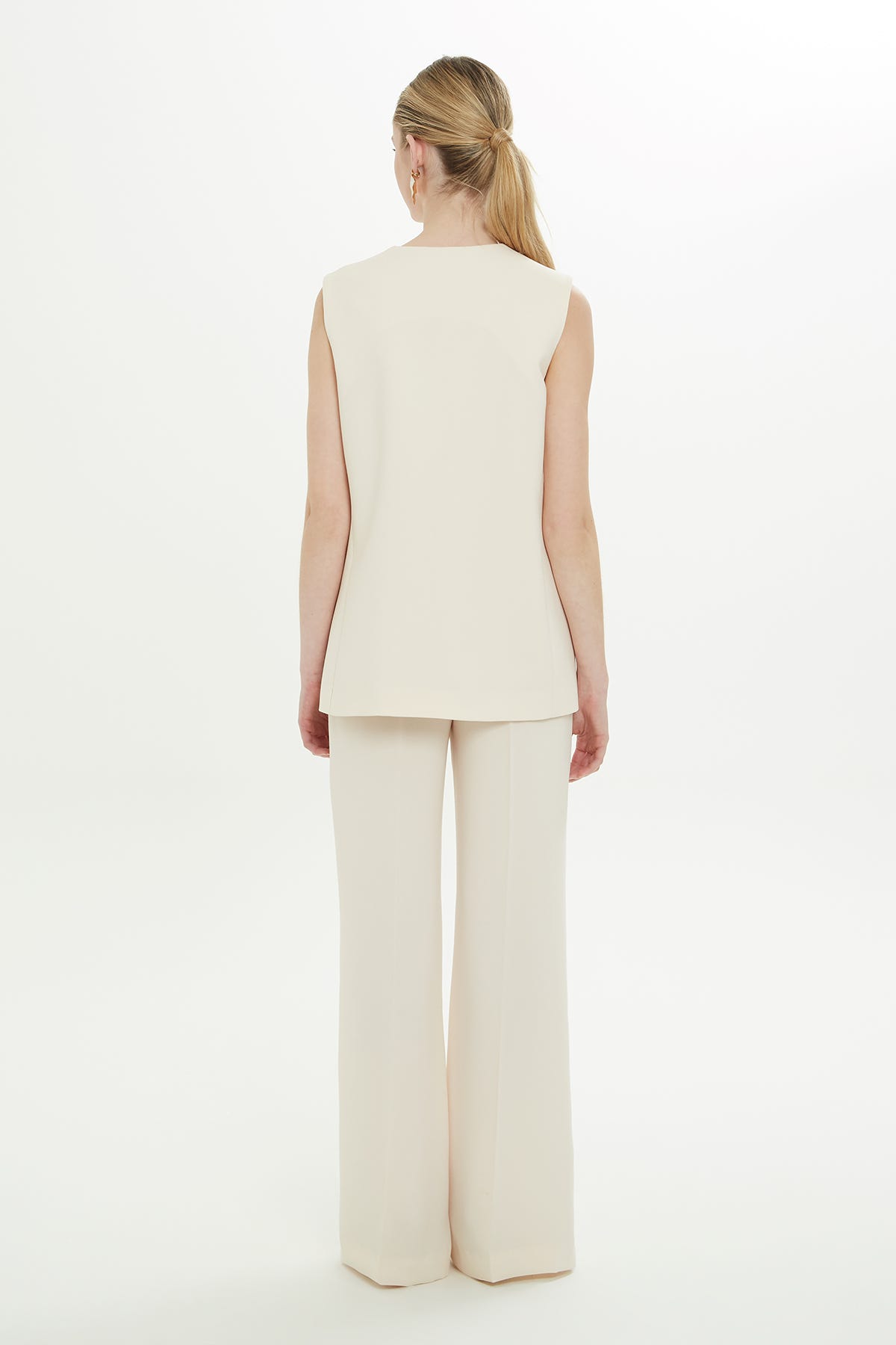 V Yakalı Astarlı Yelek