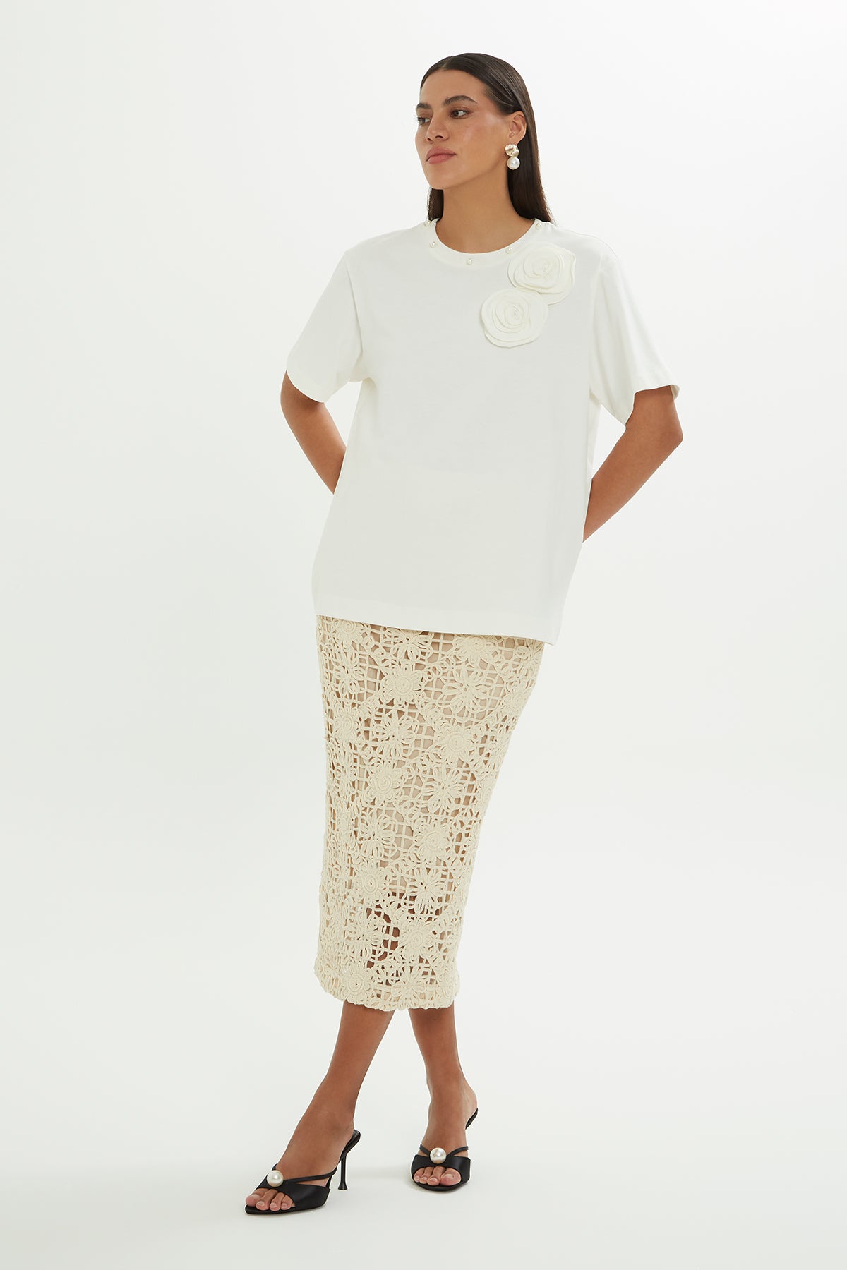 Seyyar Çiçekli T-shirt