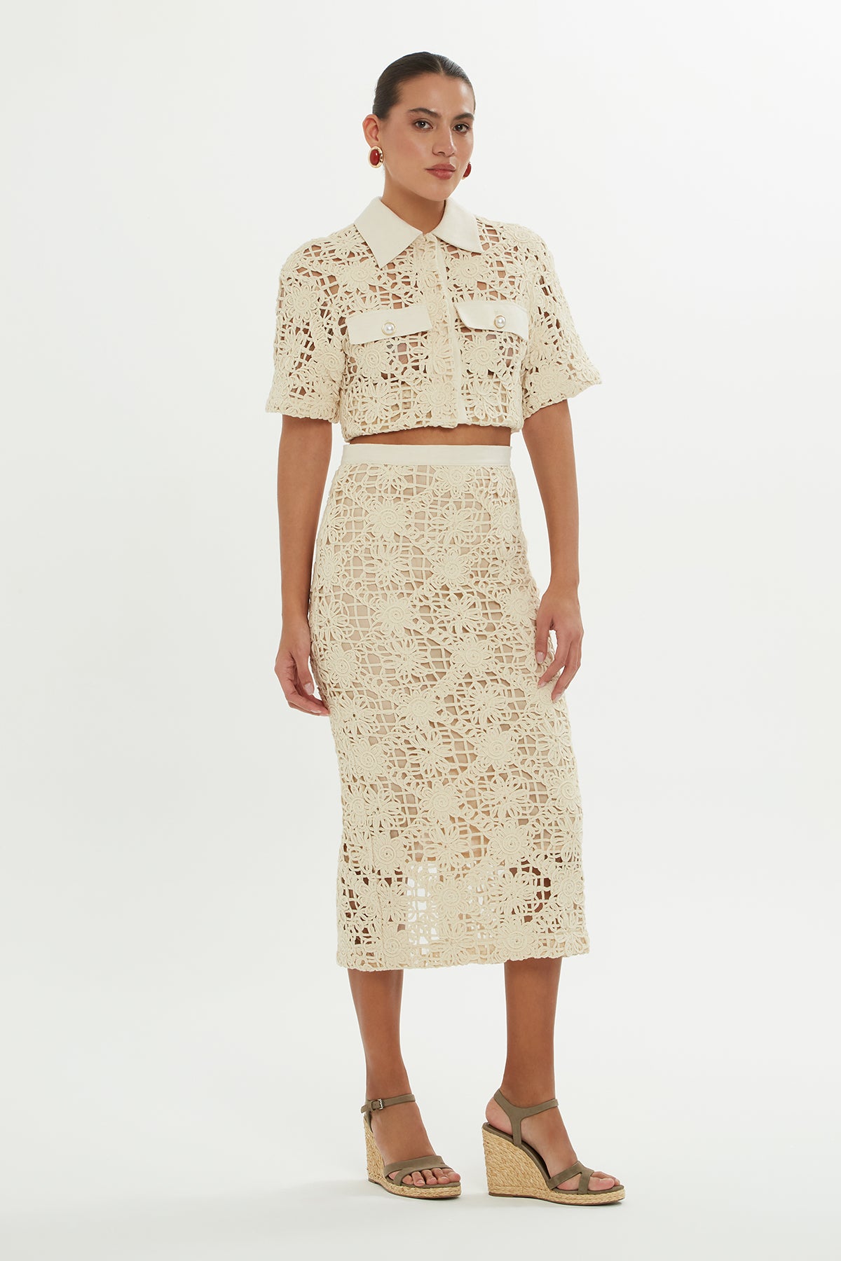 Yırtmaçlı Midi Kalem Etek