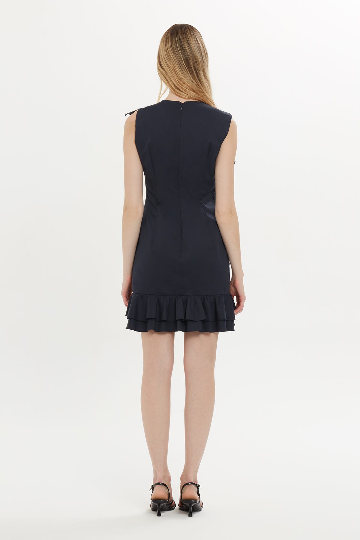 Volan Detaylı Mini Elbise