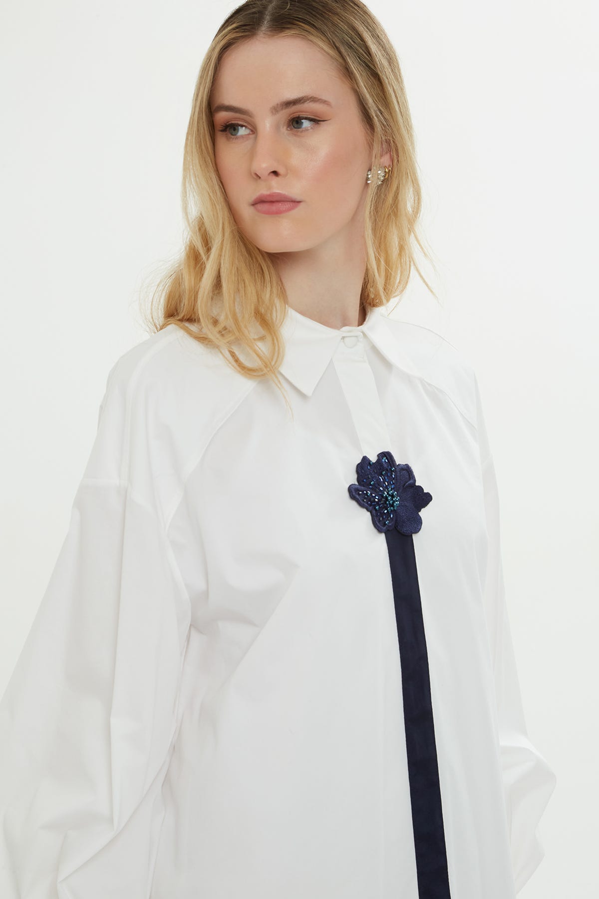 İşlemeli Gömlek Mini Elbise