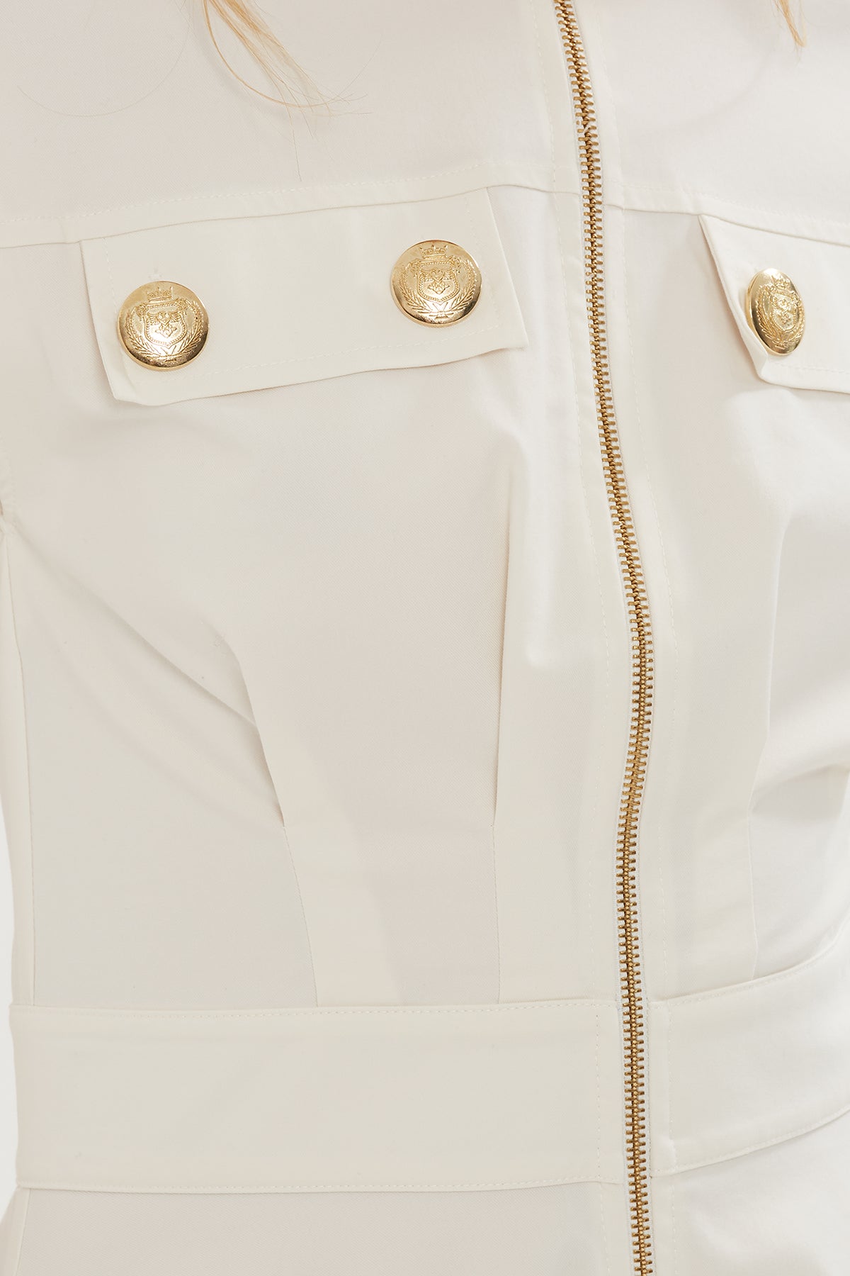 Omzu Apoletli Midi Elbise