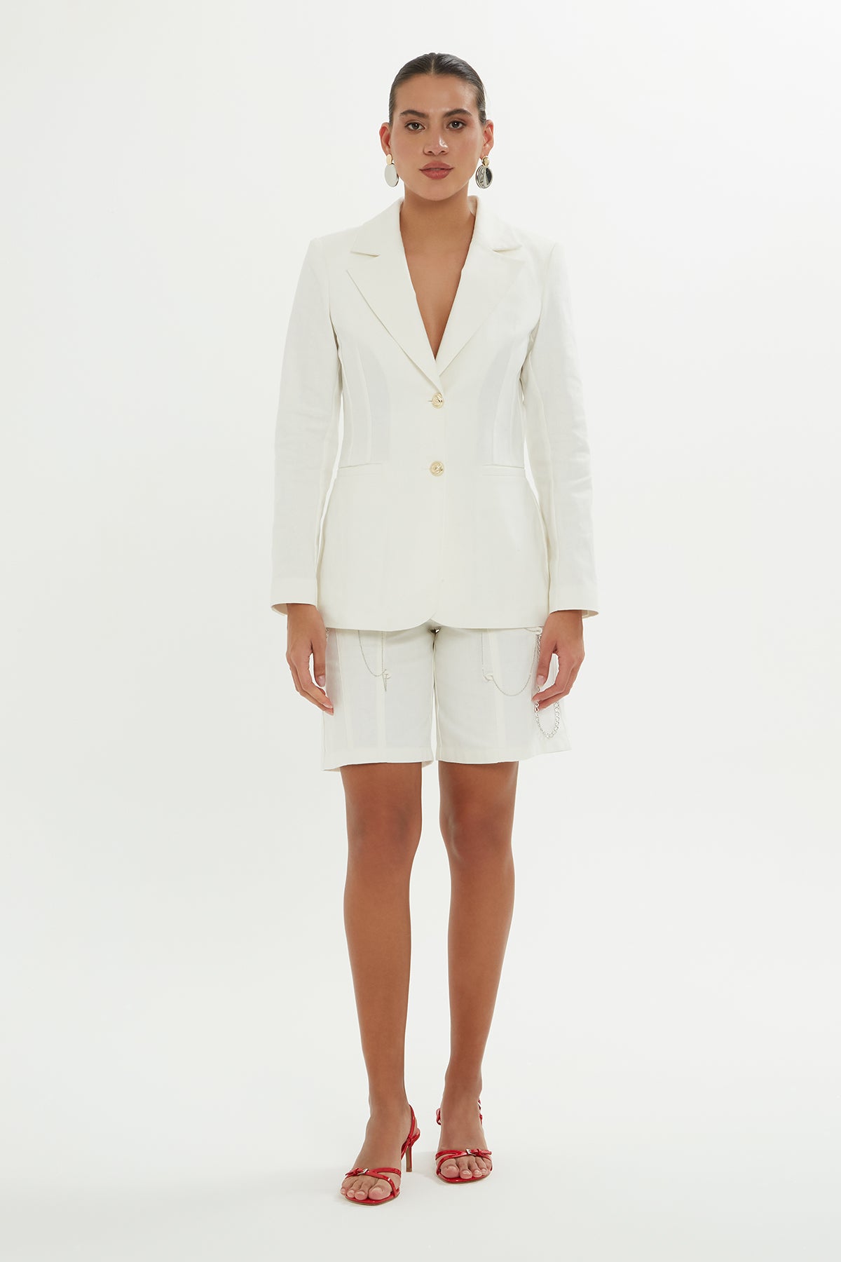 Düğmeli Kruvaze Ceket