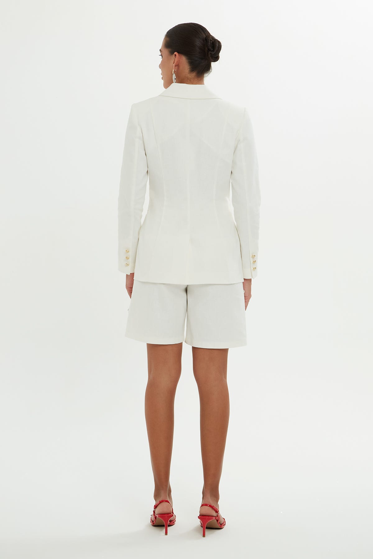 Düğmeli Kruvaze Ceket