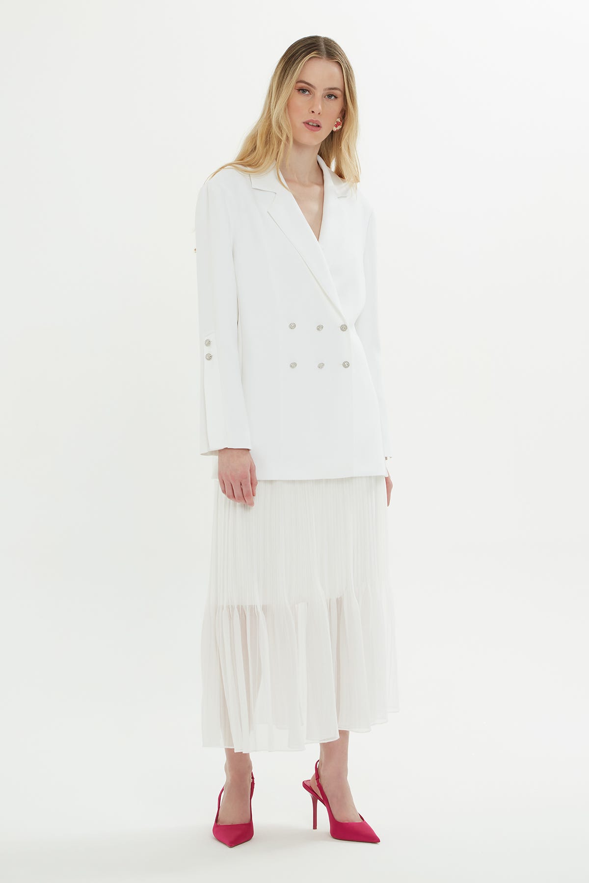 Kruvaze Kapama Astarlı Ceket