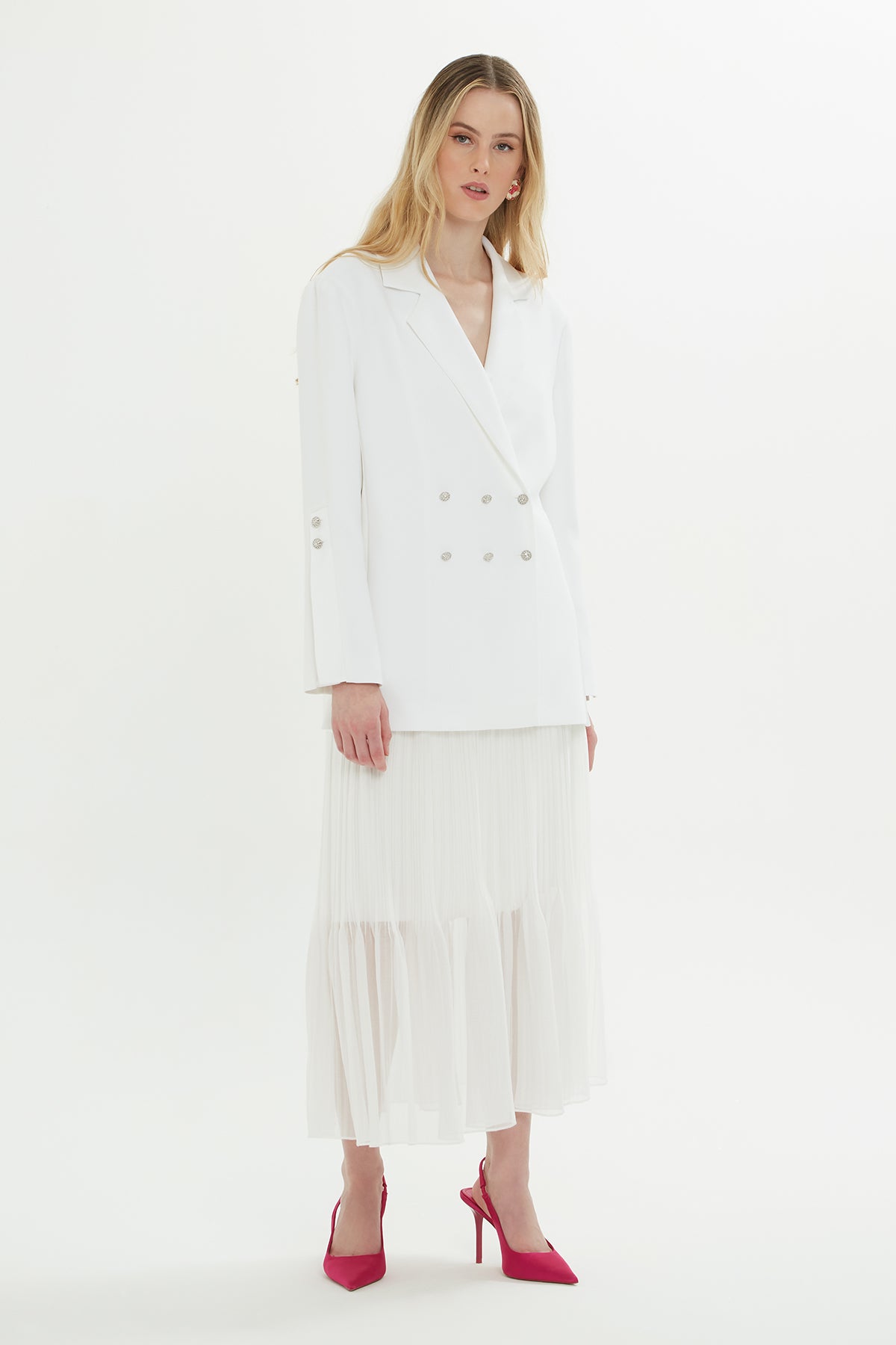 Kruvaze Kapama Astarlı Ceket