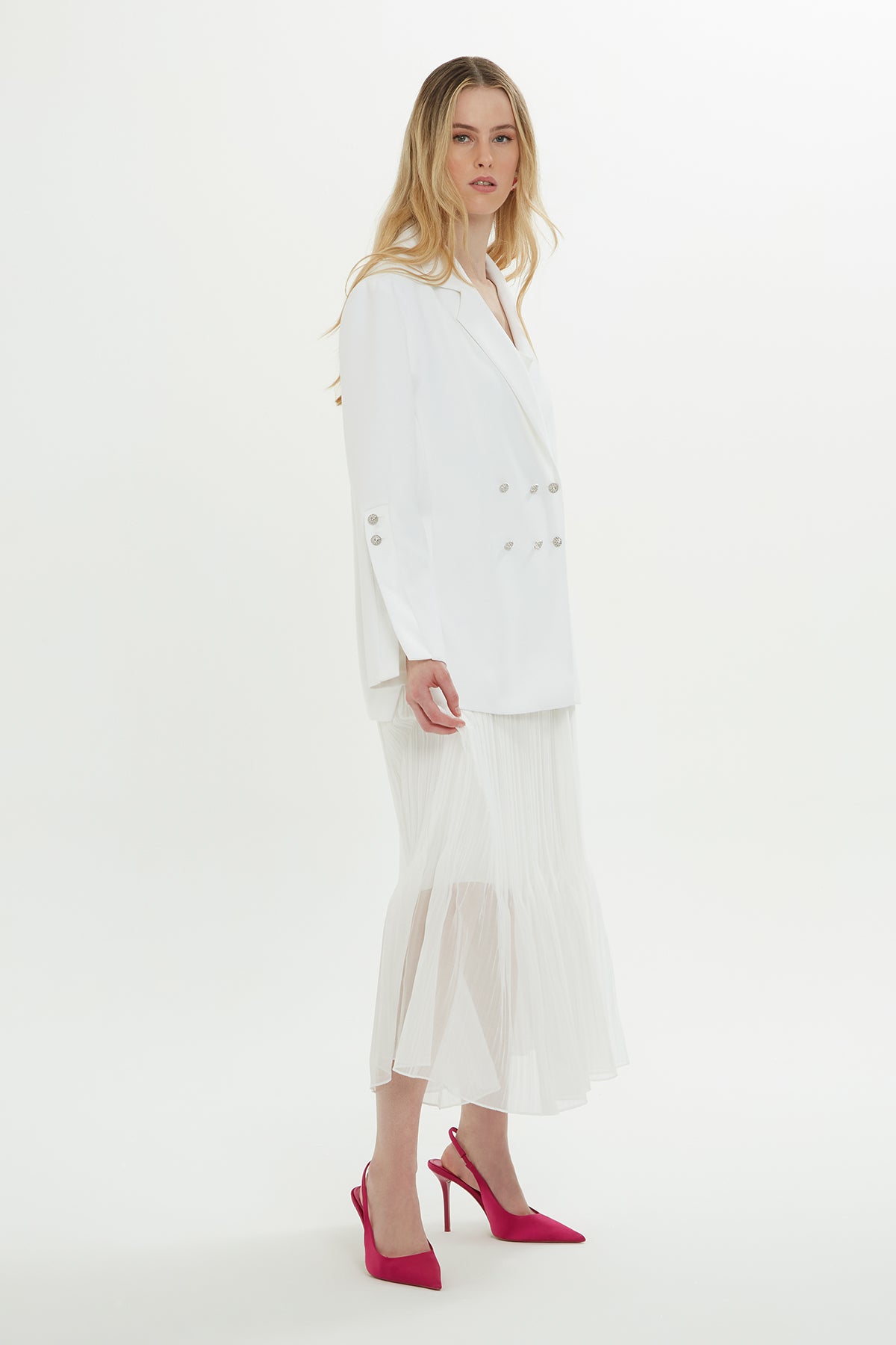 Kruvaze Kapama Astarlı Ceket