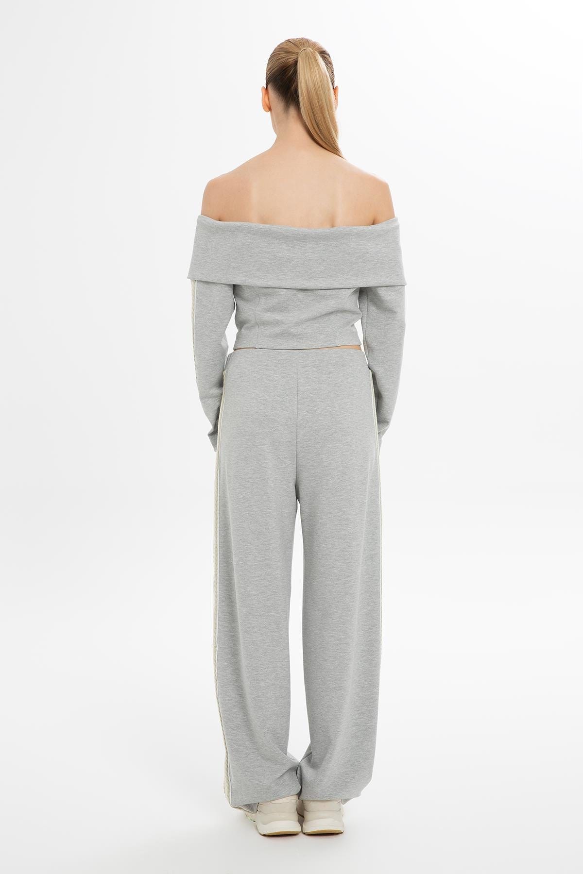 Bol Kesim Şeritli Eşofman Altı