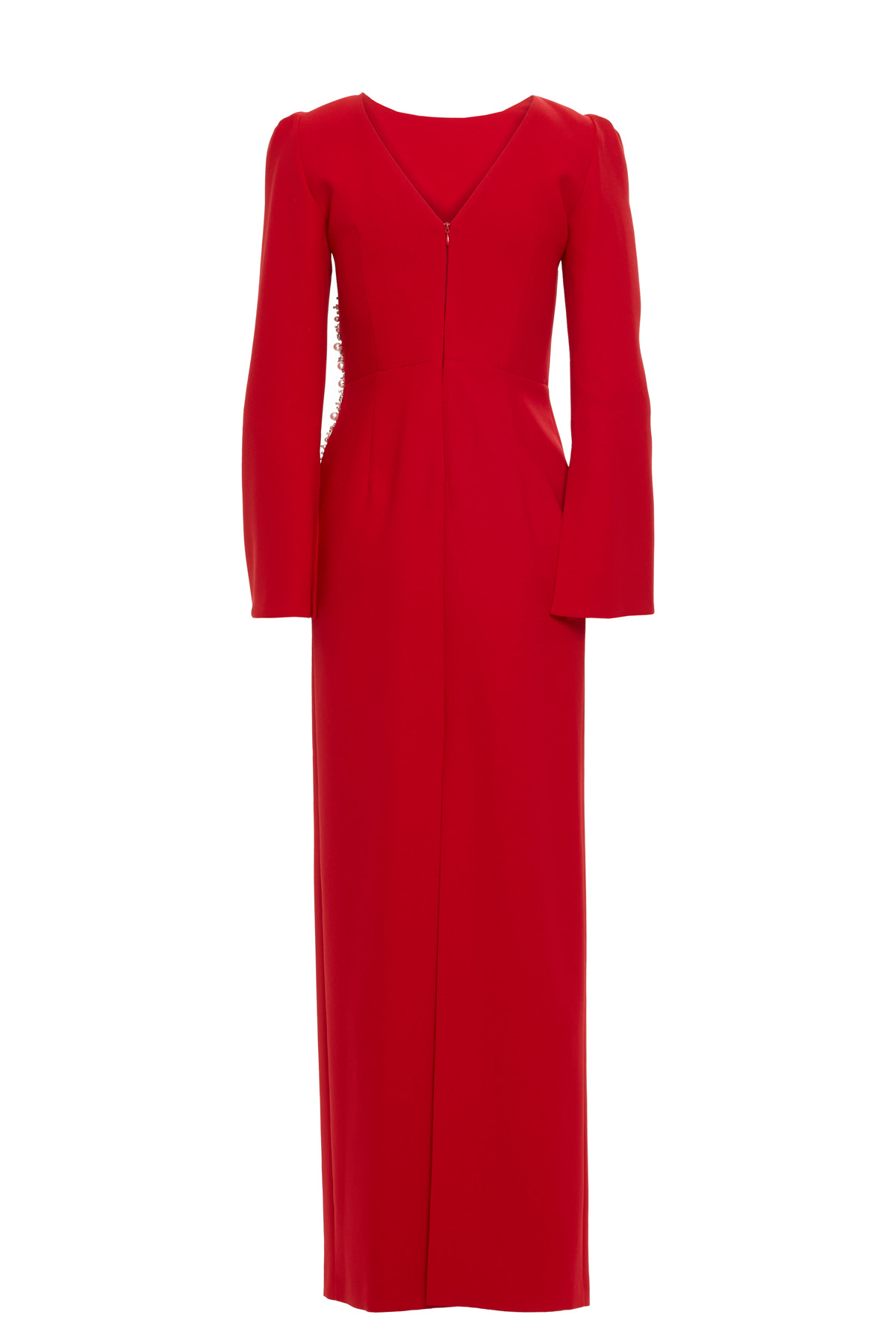 Sırt Detaylı İşlemeli Uzun Elbise