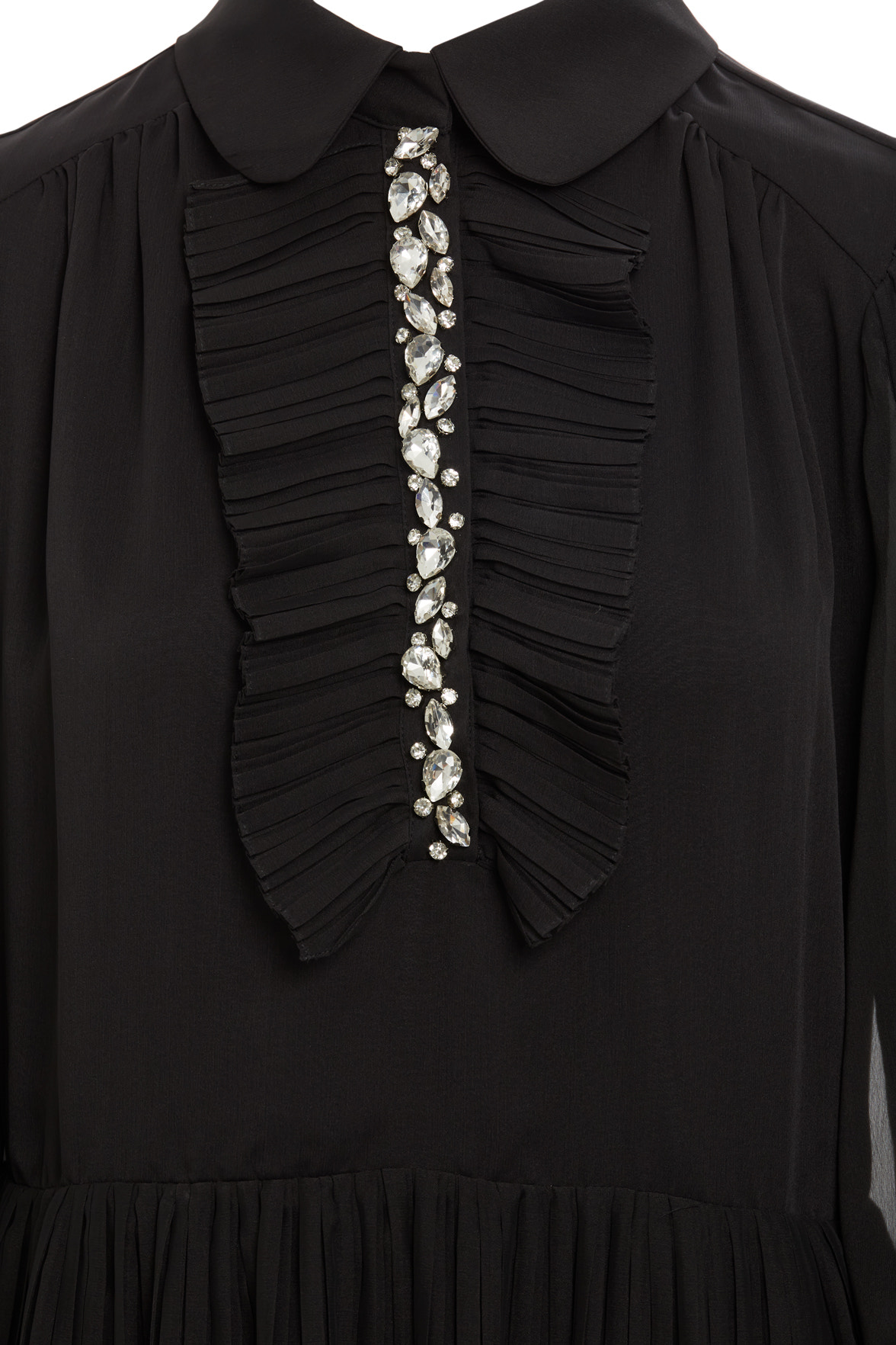 Gömlek Yakalı Pliseli Uzun Elbise