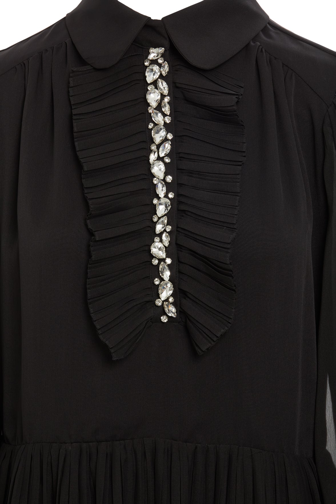 Gömlek Yakalı Pliseli Uzun Elbise