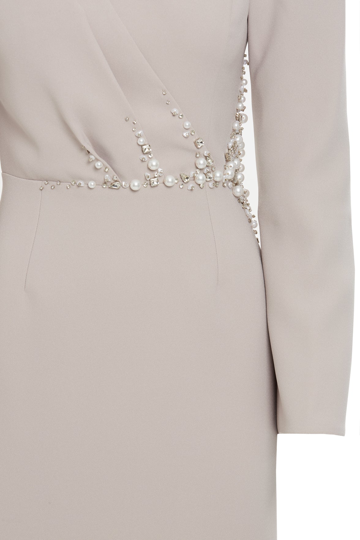 Sırt Detaylı İşlemeli Uzun Elbise