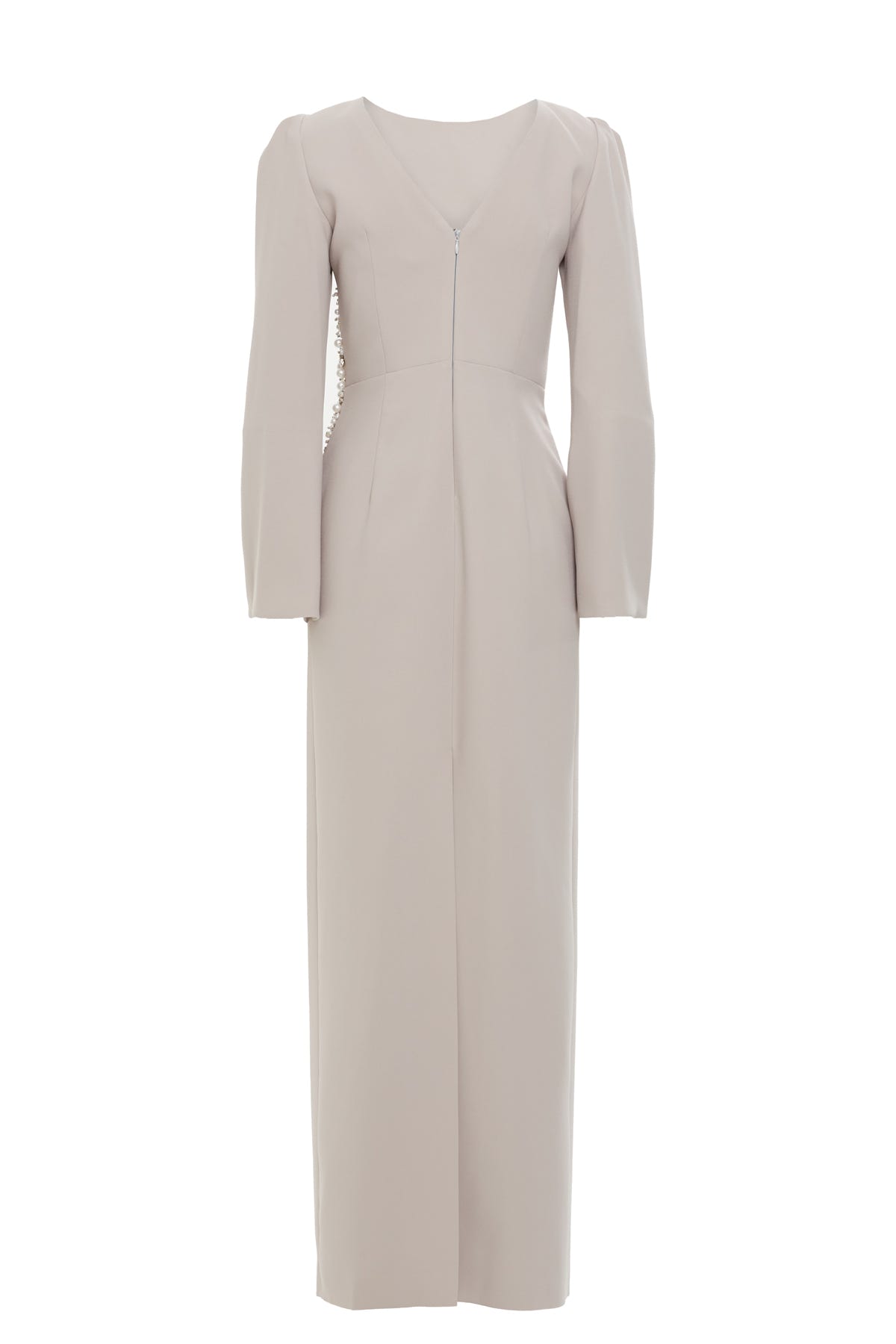 Sırt Detaylı İşlemeli Uzun Elbise