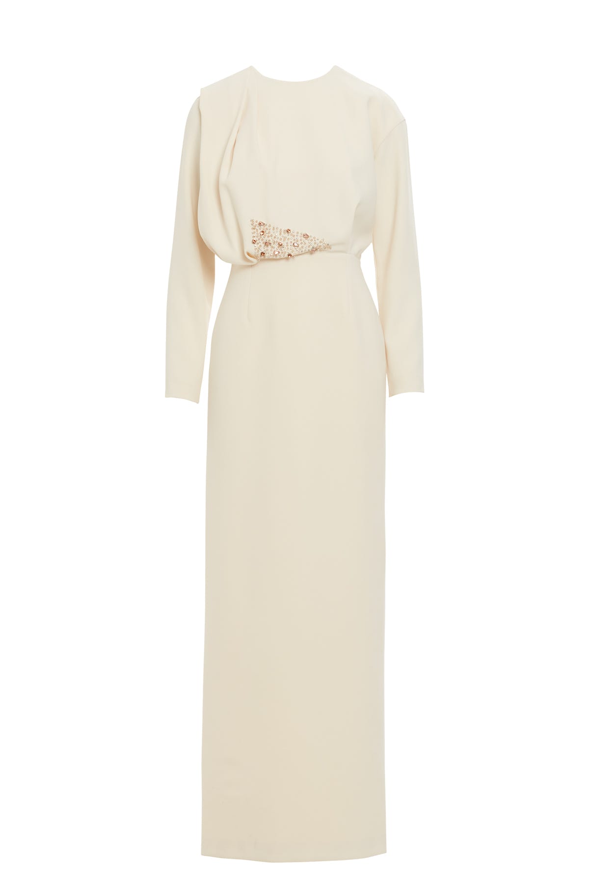 Pili Katlamalı Uzun Elbise