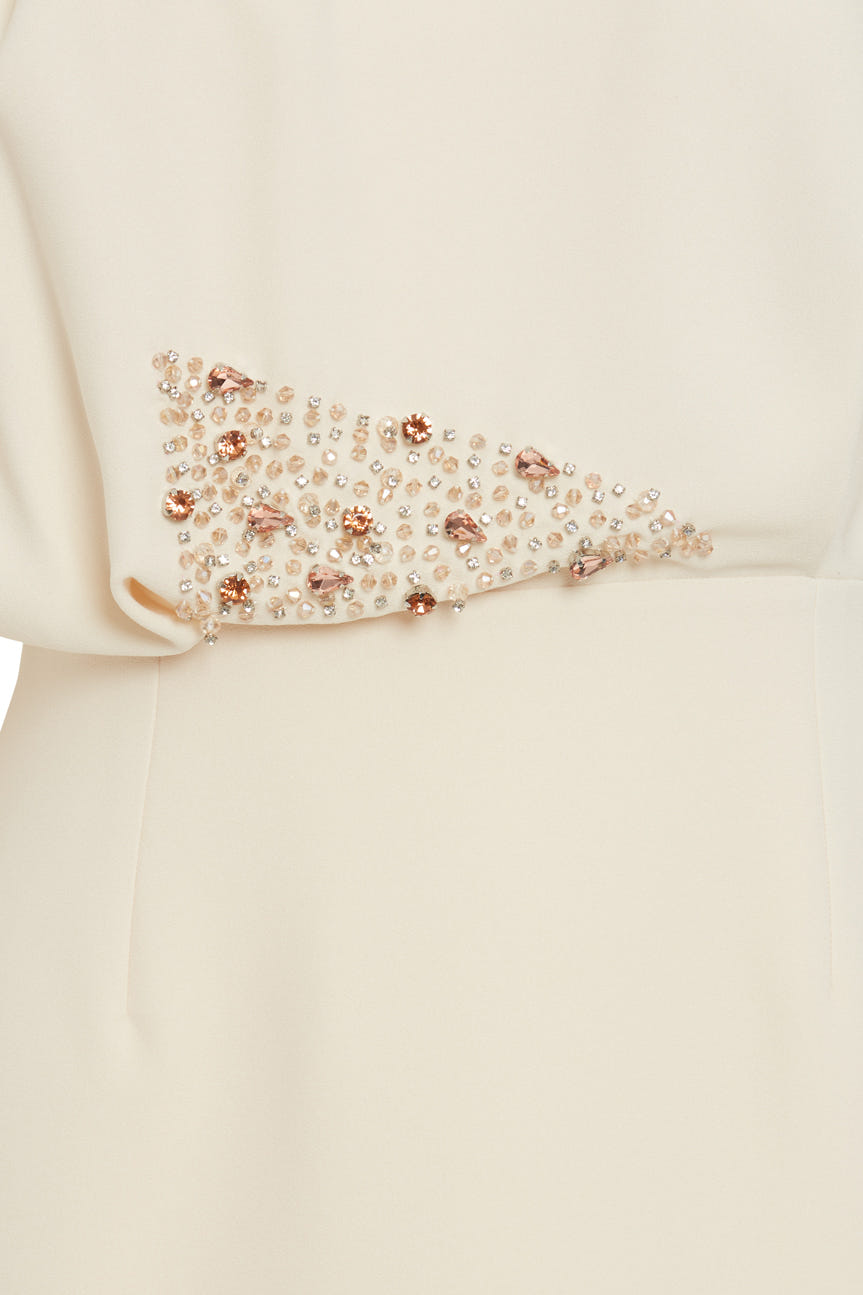 Pili Katlamalı Uzun Elbise