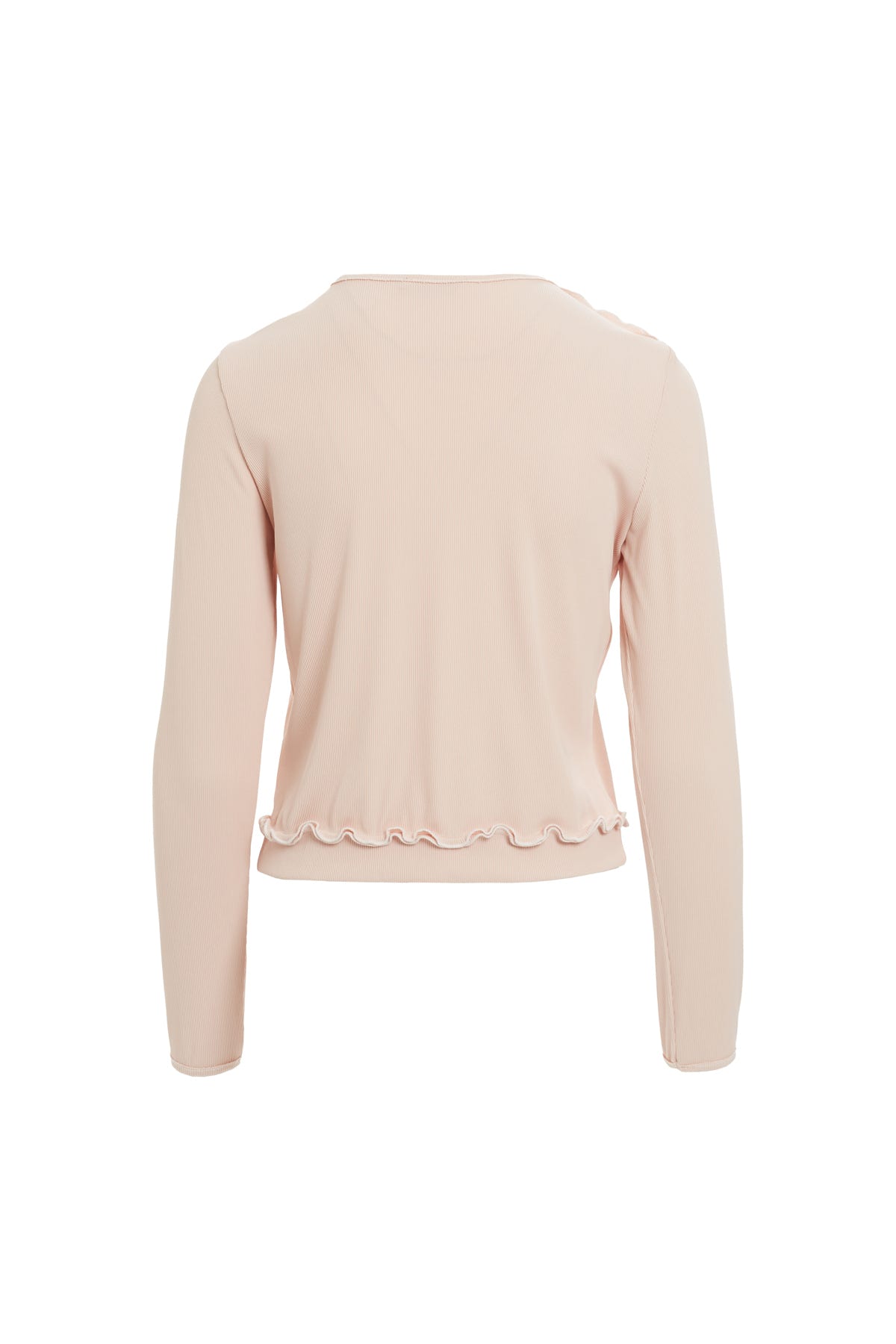 Dikiş Detaylı Uzun Kollu Pembe T-Shirt