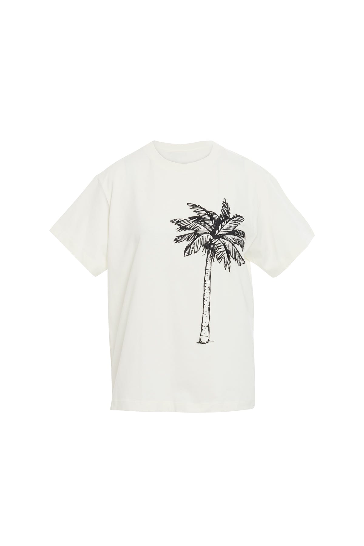 Parlak Taşlı Ekru T-shirt
