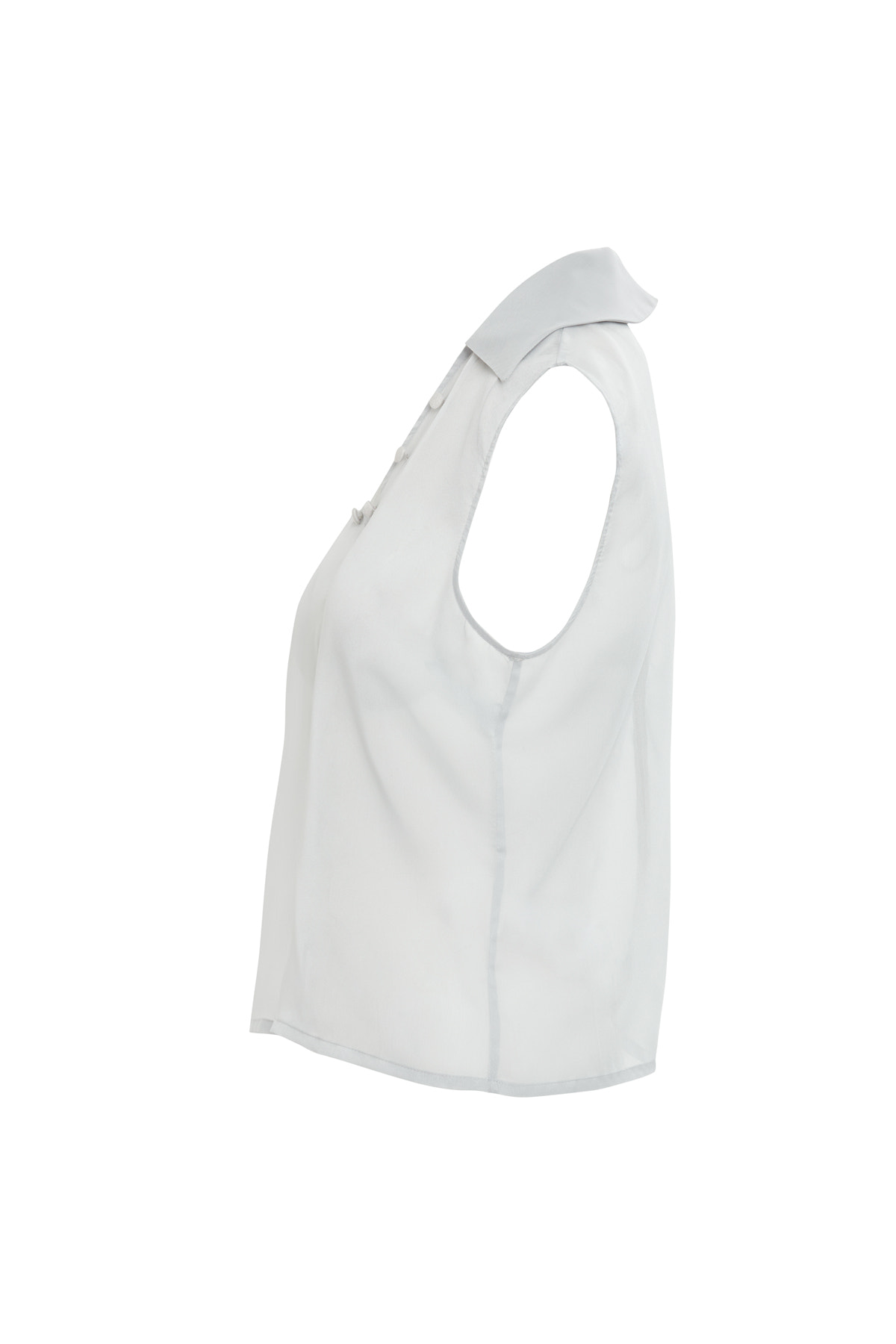 Arkası Fermuarlı Transparan Bluz