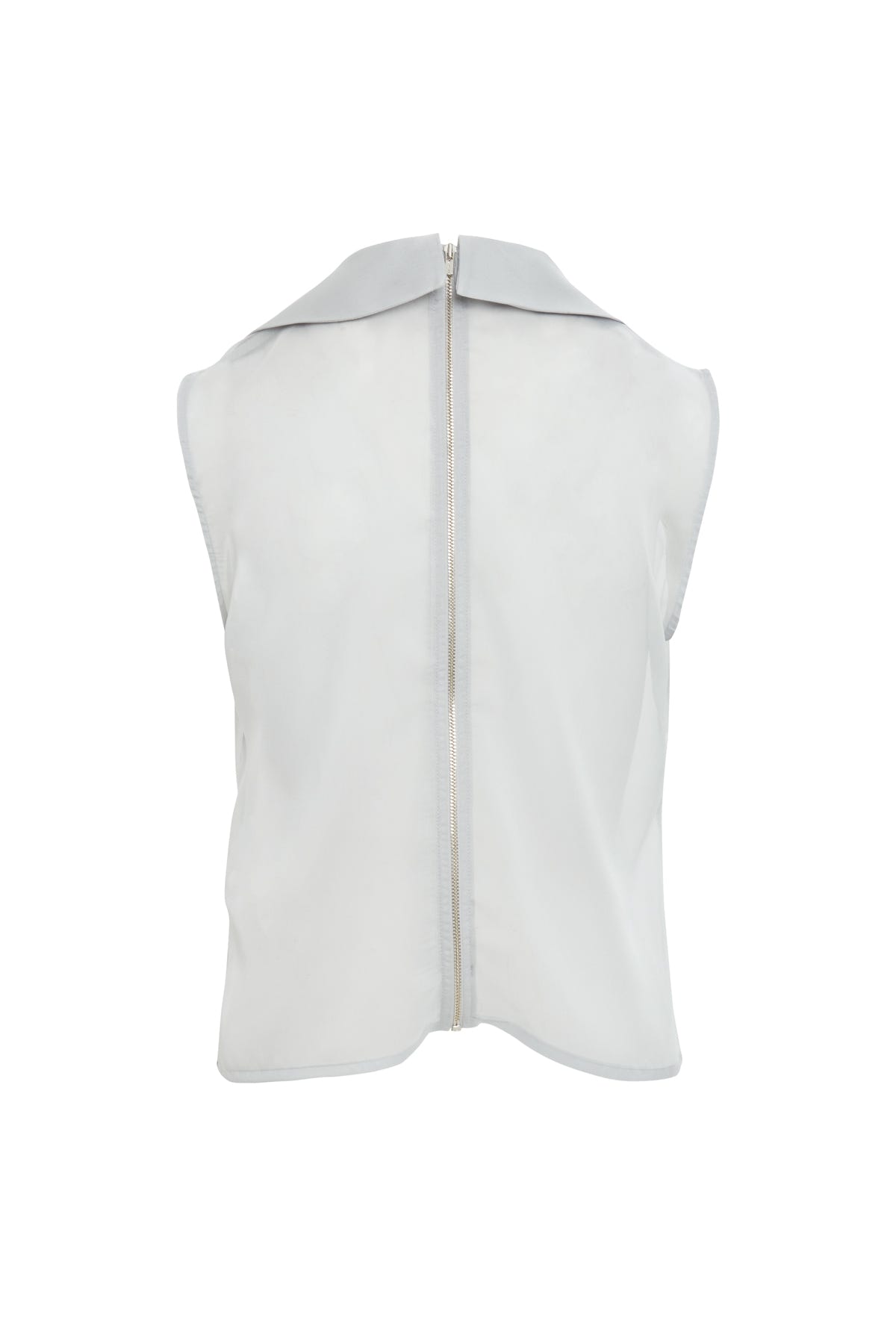 Arkası Fermuarlı Transparan Bluz