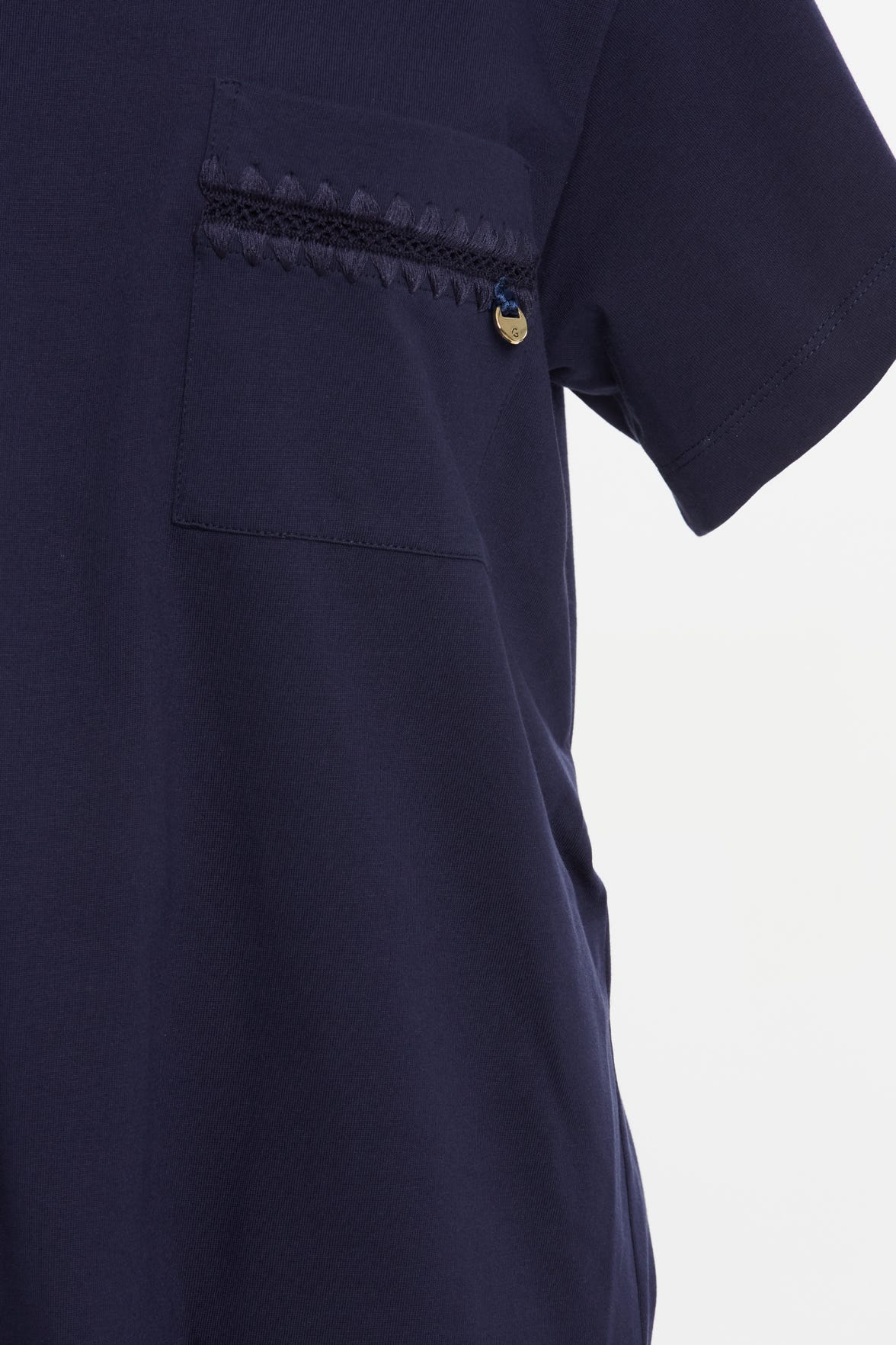 Aksesuar Detaylı Lacivert T-shirt