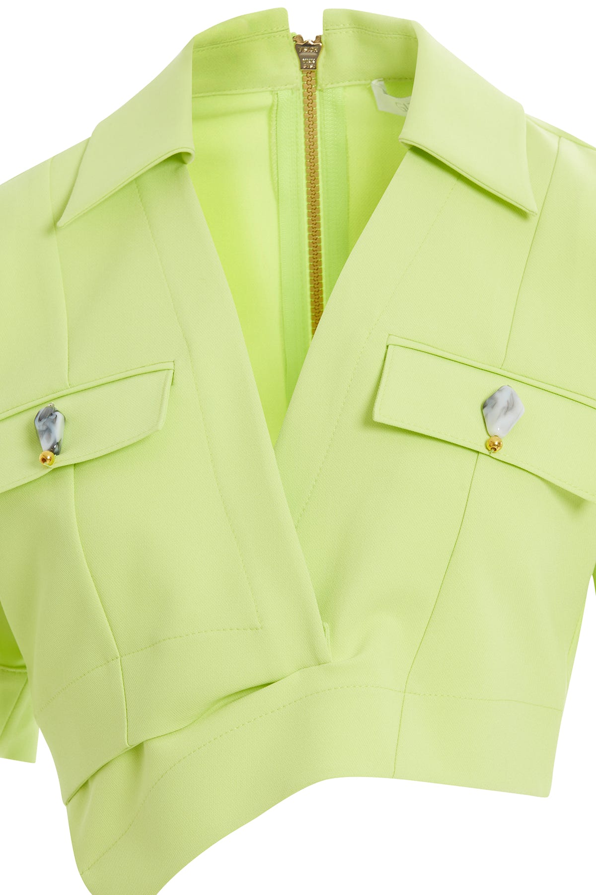 Doğal Süslemeli Crop Bluz