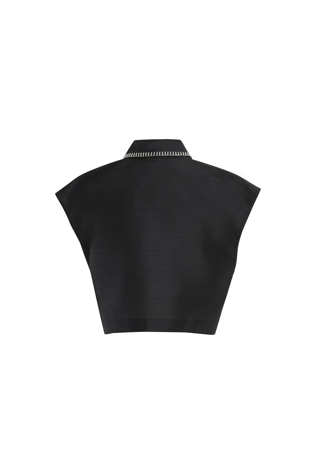 Aksesuar Detaylı Cepli Crop Gömlek