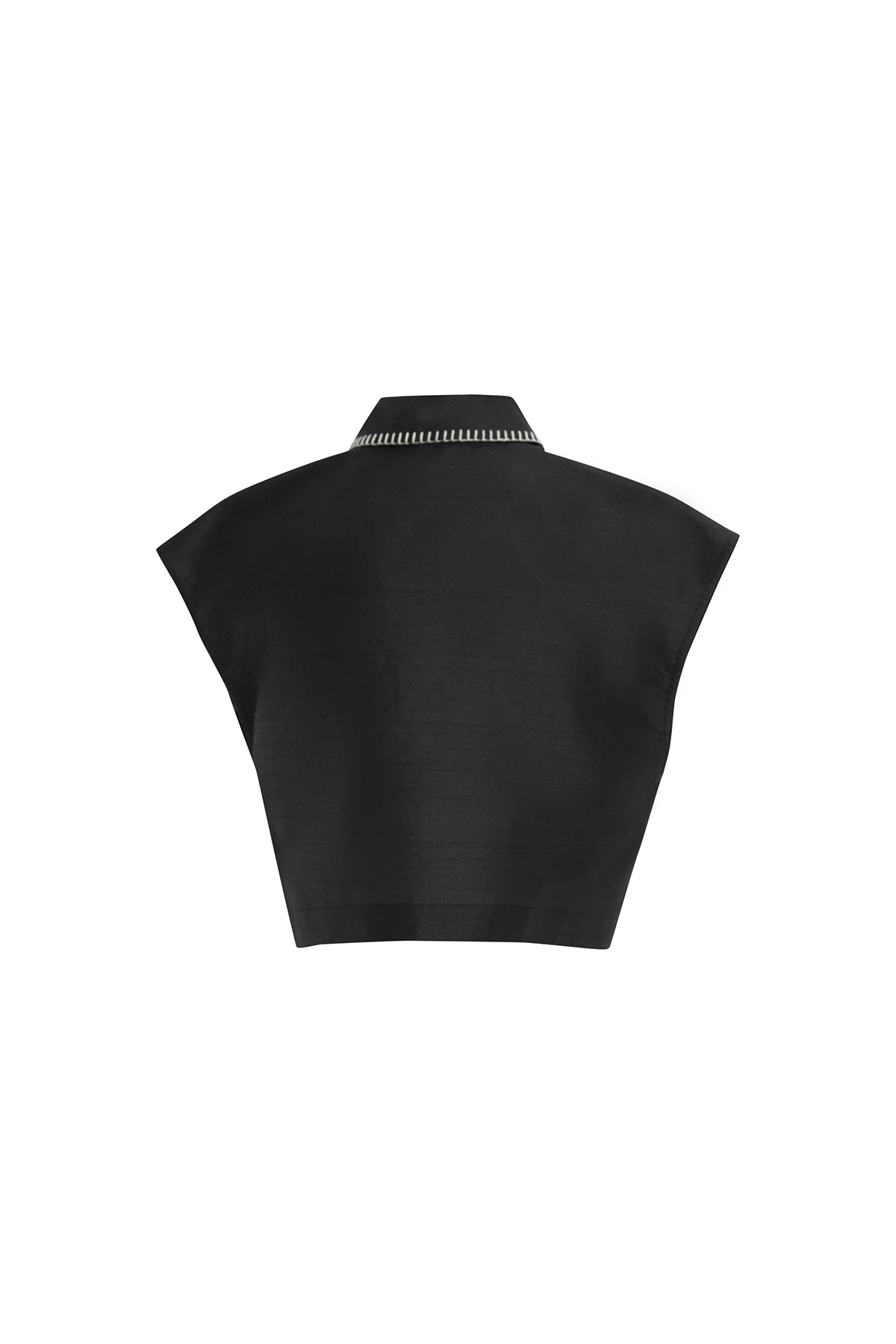 Aksesuar Detaylı Cepli Crop Gömlek