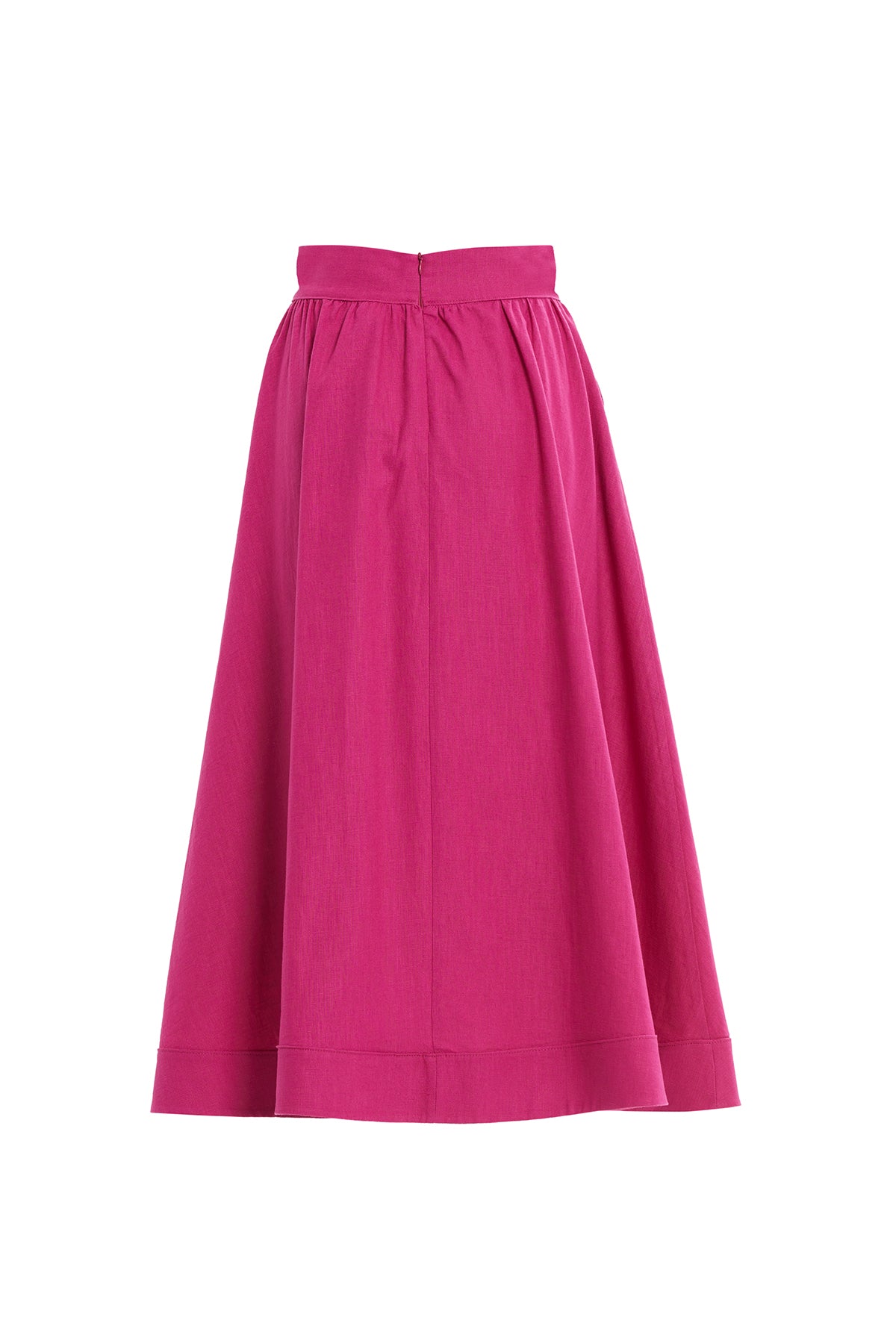 Düğmeli Keten Etek