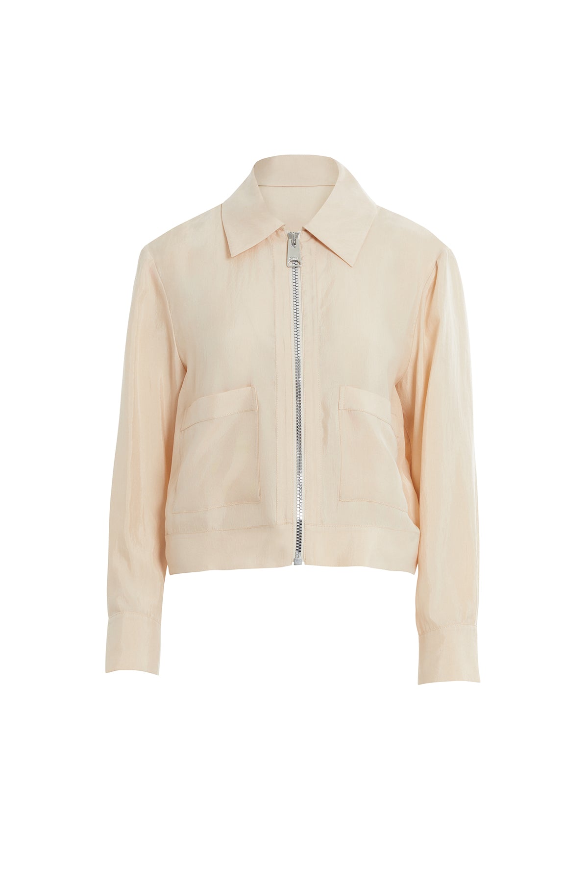 Önü Fermuarlı Gömlek Yaka Ceket