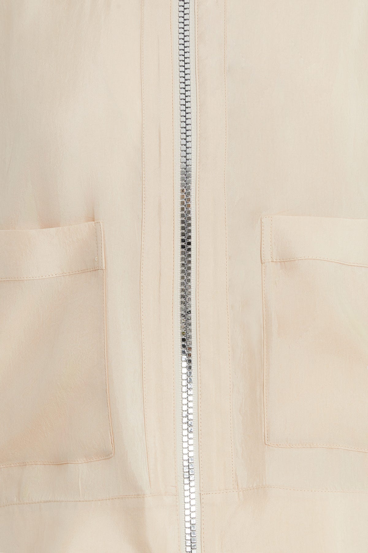 Önü Fermuarlı Gömlek Yaka Ceket