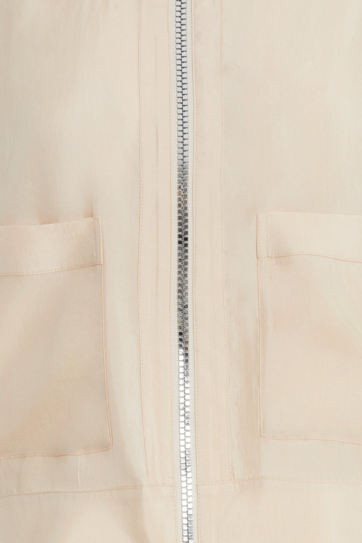 Önü Fermuarlı Gömlek Yaka Ceket