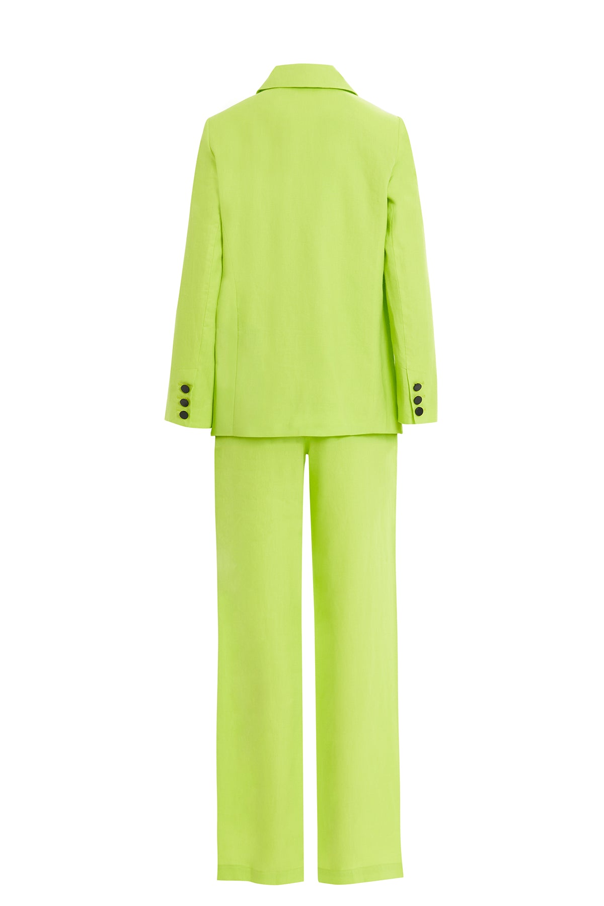 Kontrast Düğme Detaylı Ceket Ve Palazzo Pantolonlu Takım