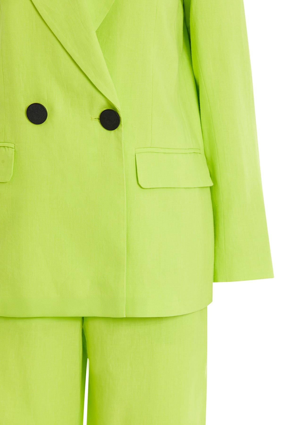 Kontrast Düğme Detaylı Ceket Ve Palazzo Pantolonlu Takım