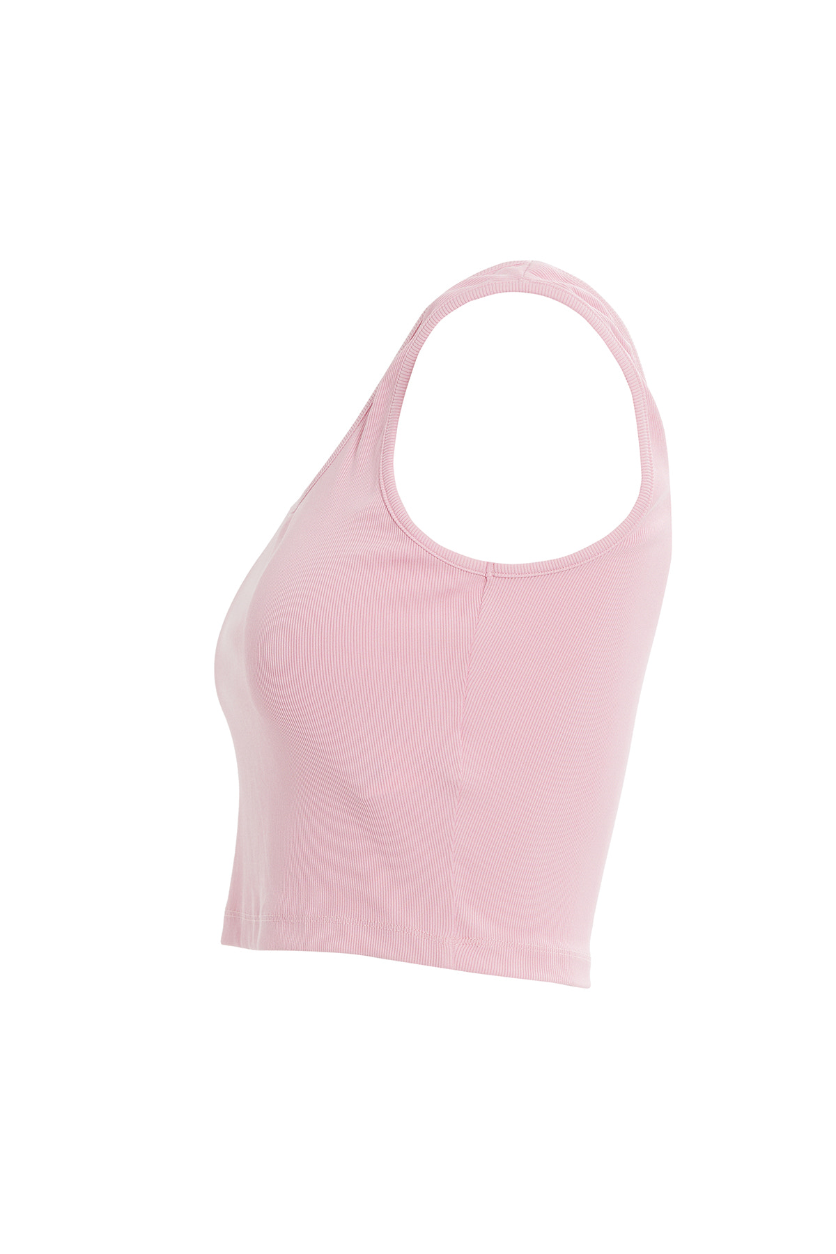 Basıc Askılı V Yaka Mercan Crop Top