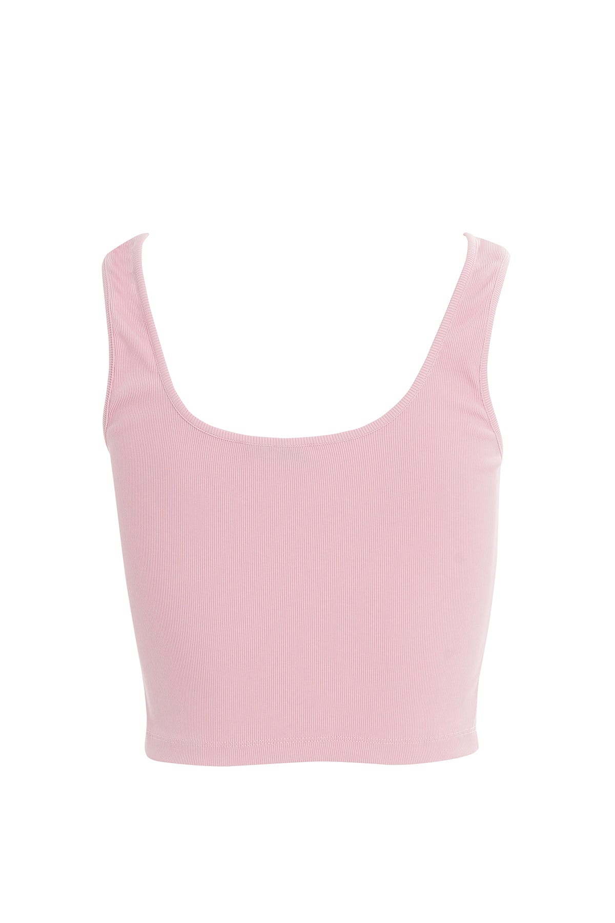 Basıc Askılı V Yaka Mercan Crop Top