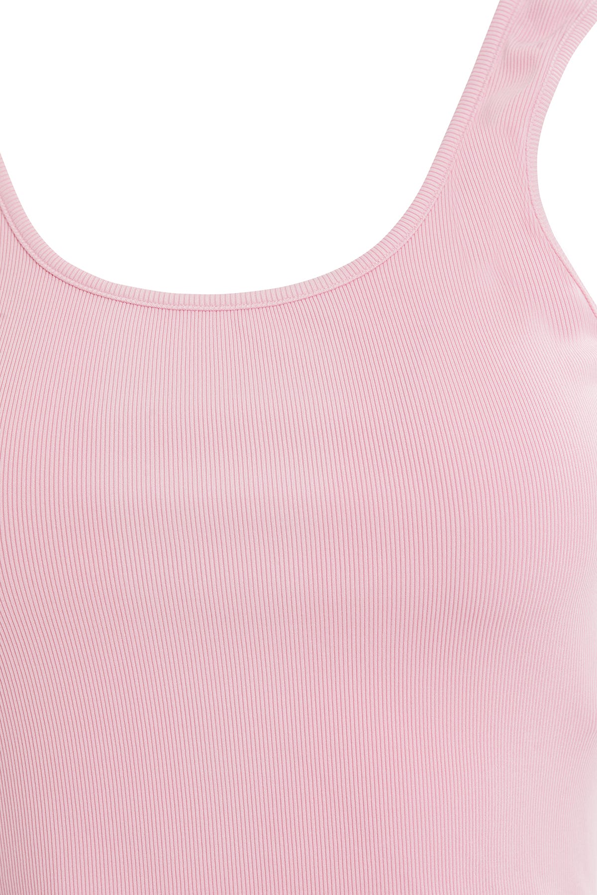 Basıc Askılı V Yaka Mercan Crop Top