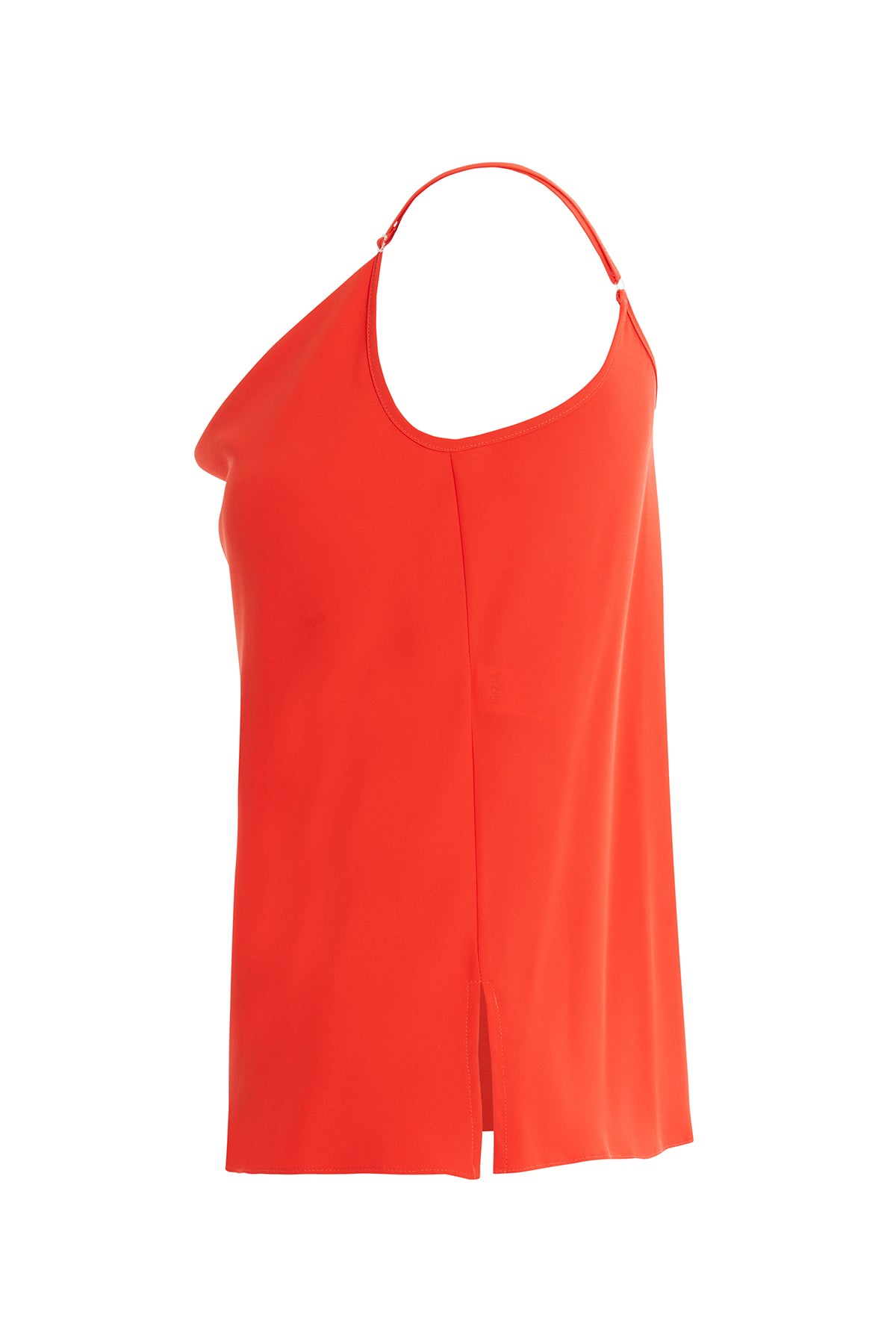 Degaje Yakalı Askılı Koyu Bluz