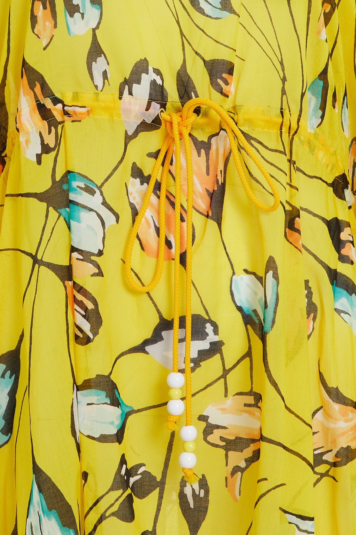 Ponpon Detaylı Beli Büzgülü Kadın Plajlık Bluz