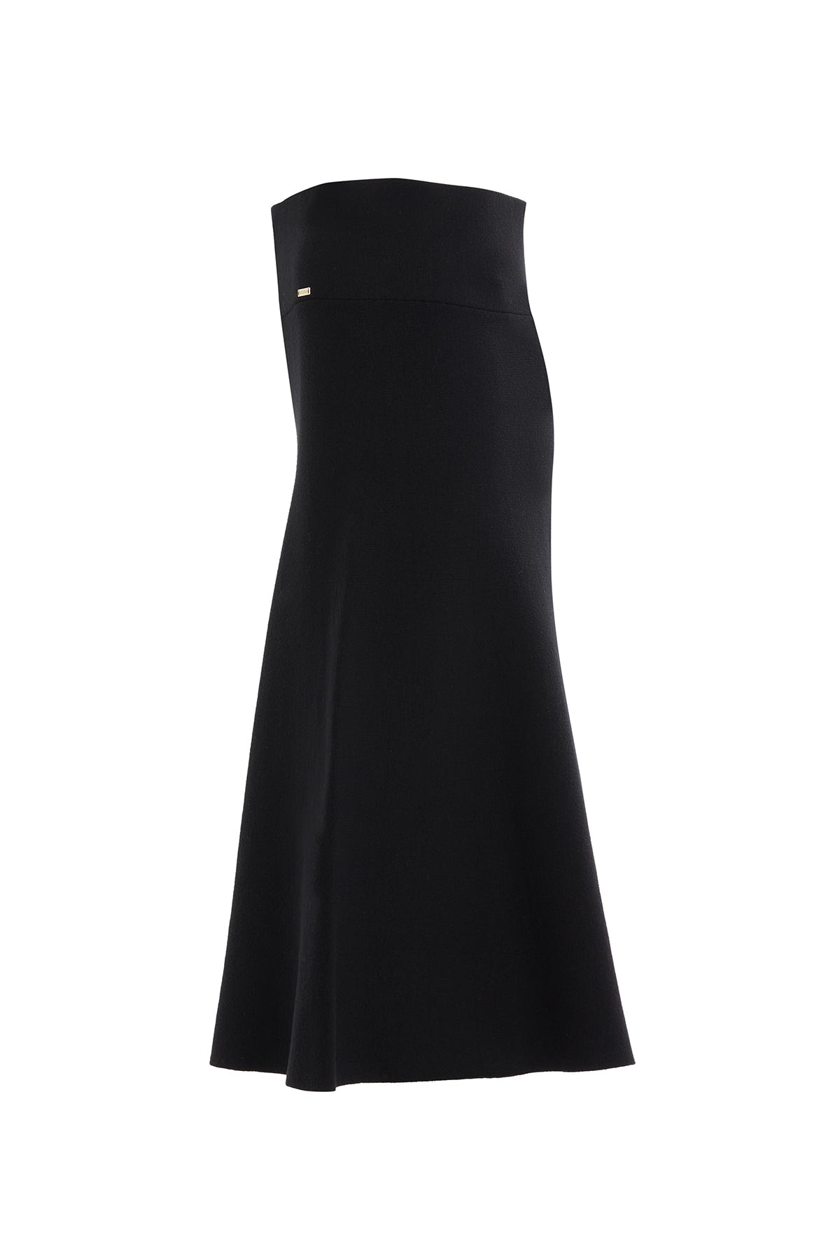 Logo Detaylı Yüksek Bel Midi Boy Triko Etek