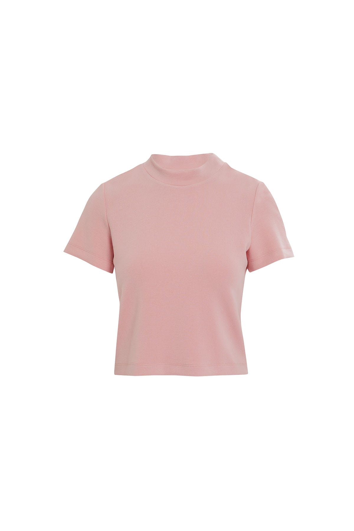 Metal Aksesuarlı Pembe T-shirt